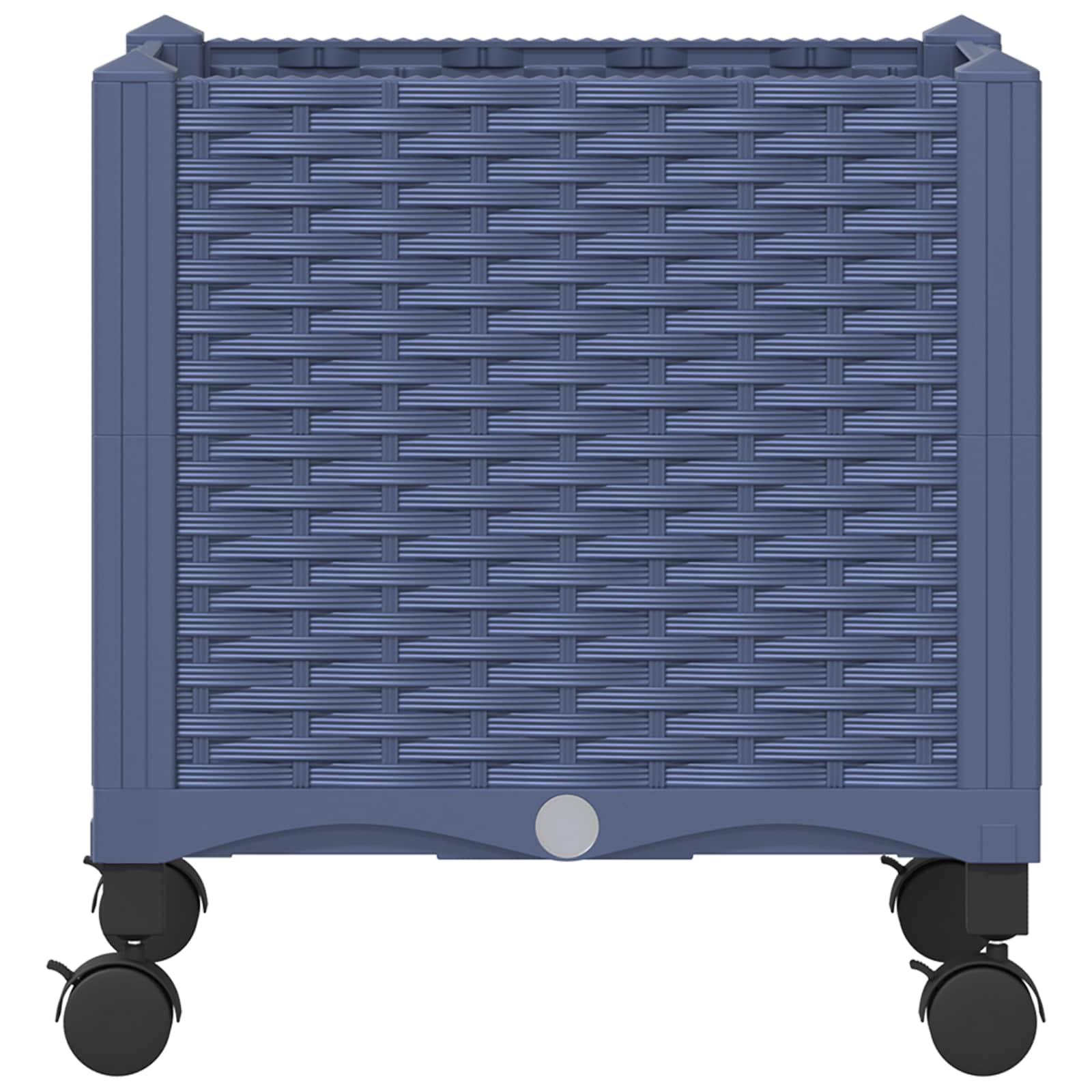 Vaso da Giardino con Ruote Blu Grigio 40 x 40 x 48 cm PP