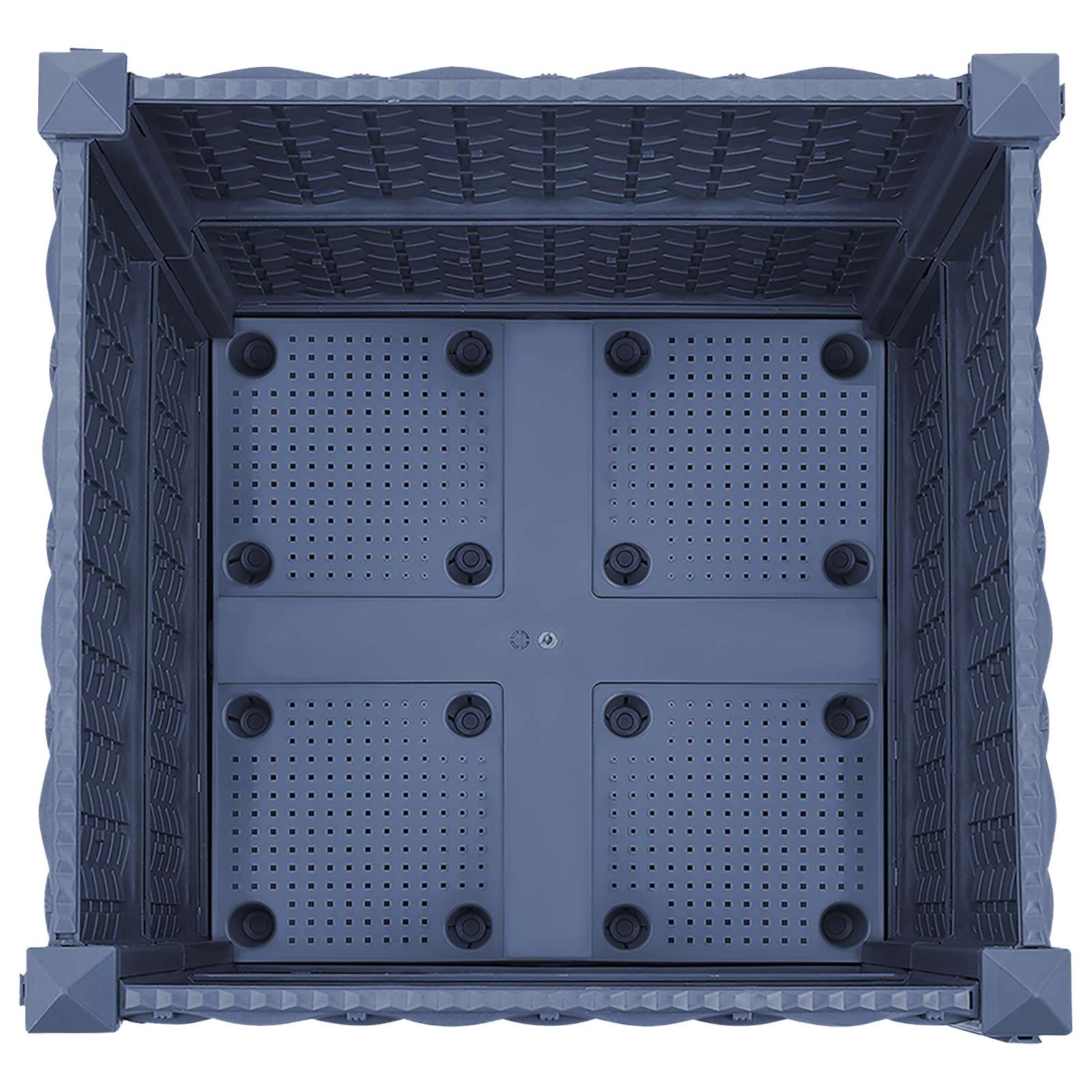 Vaso da Giardino con Ruote Blu Grigio 40 x 40 x 48 cm PP