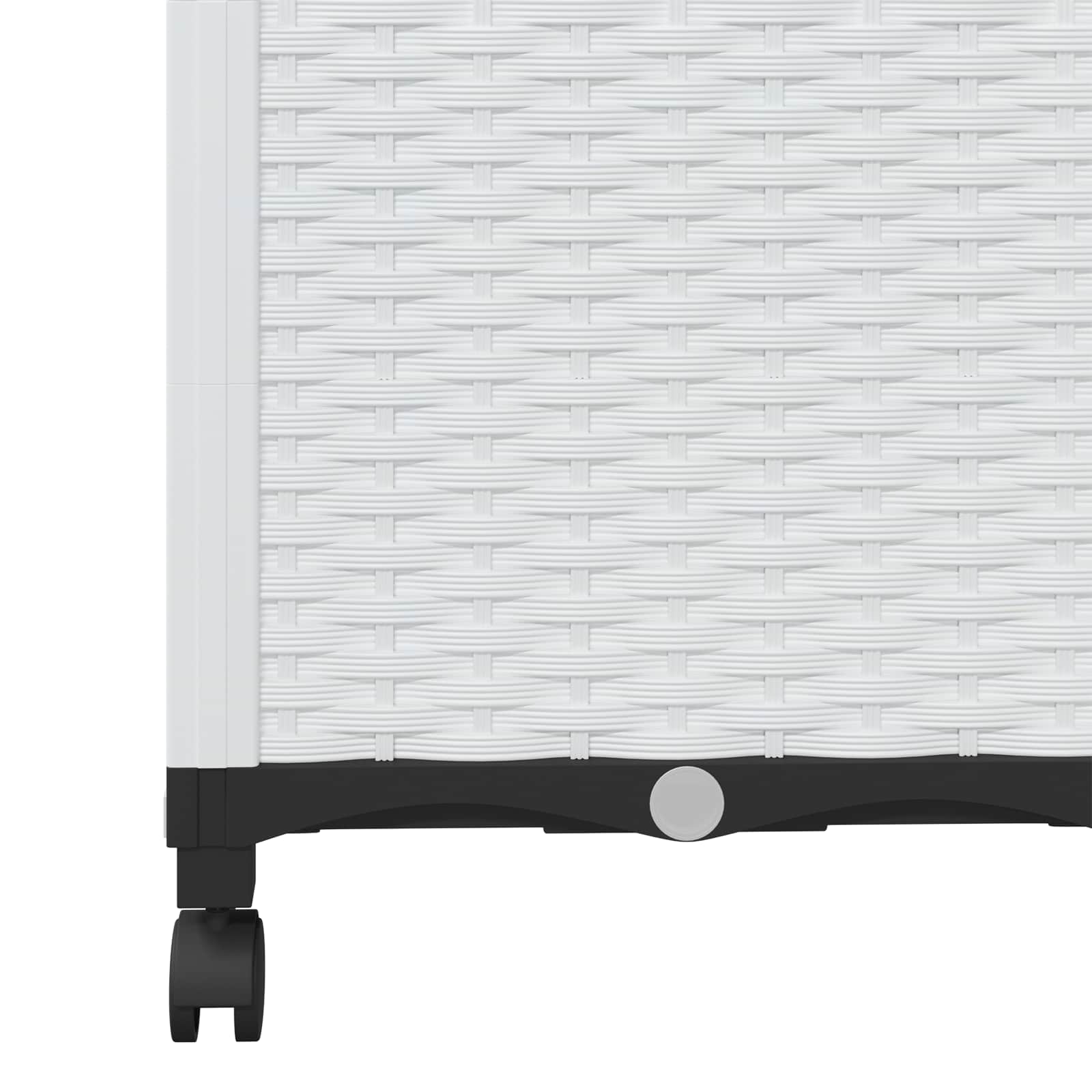 Vaso da giardino con grigliato e ruote Bianco 40 x 40 x 146 cm