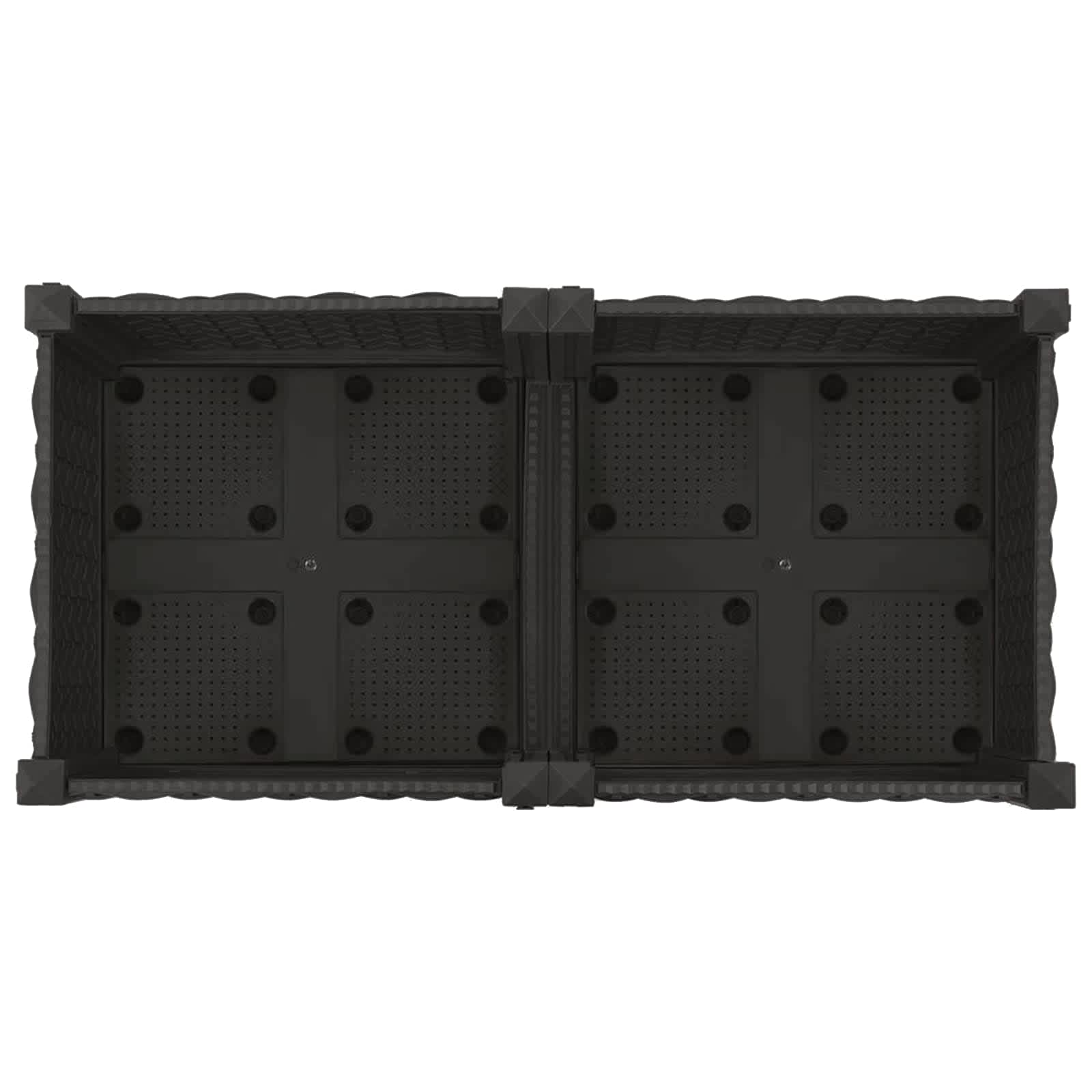 Vaso da Giardino con Ruote Nero 80 x 40 x 29 cm PP