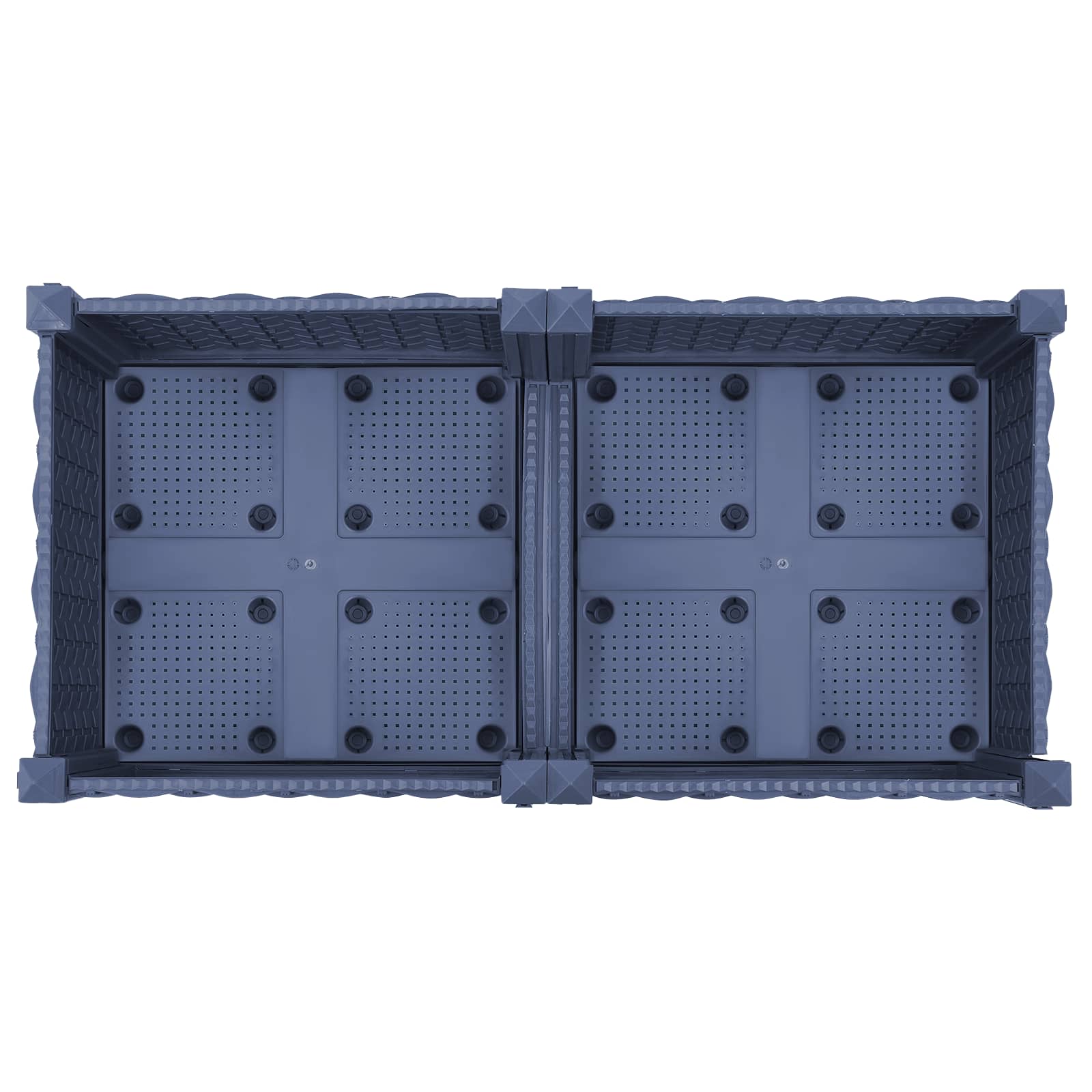 Vaso da Giardino con Ruote Blu Grigio 80 x 40 x 33 cm PP