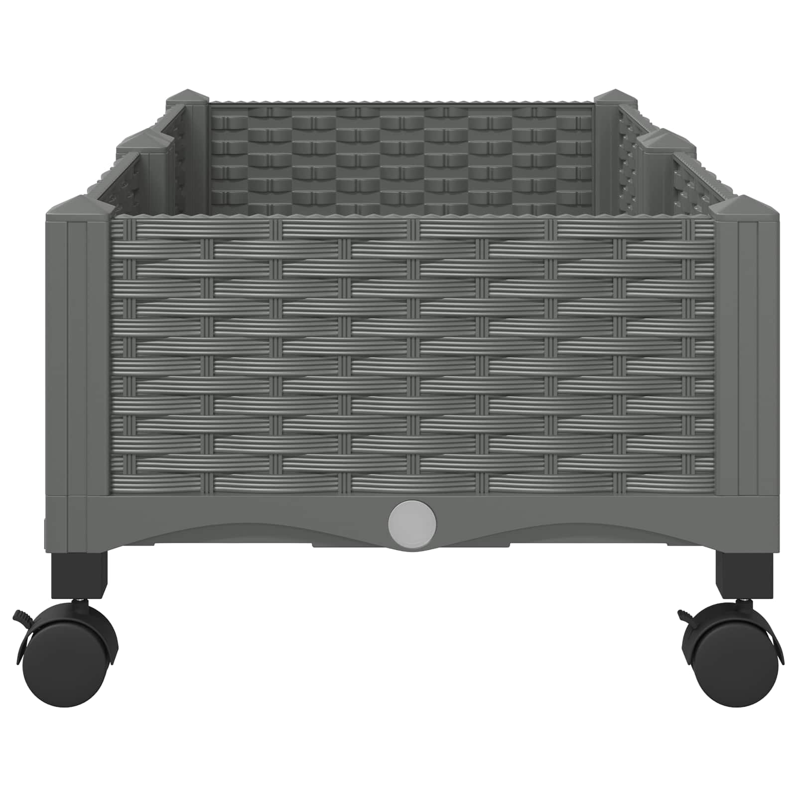 Vaso da Giardino con Ruote Grigio Chiaro 80 x 40 x 33 cm PP