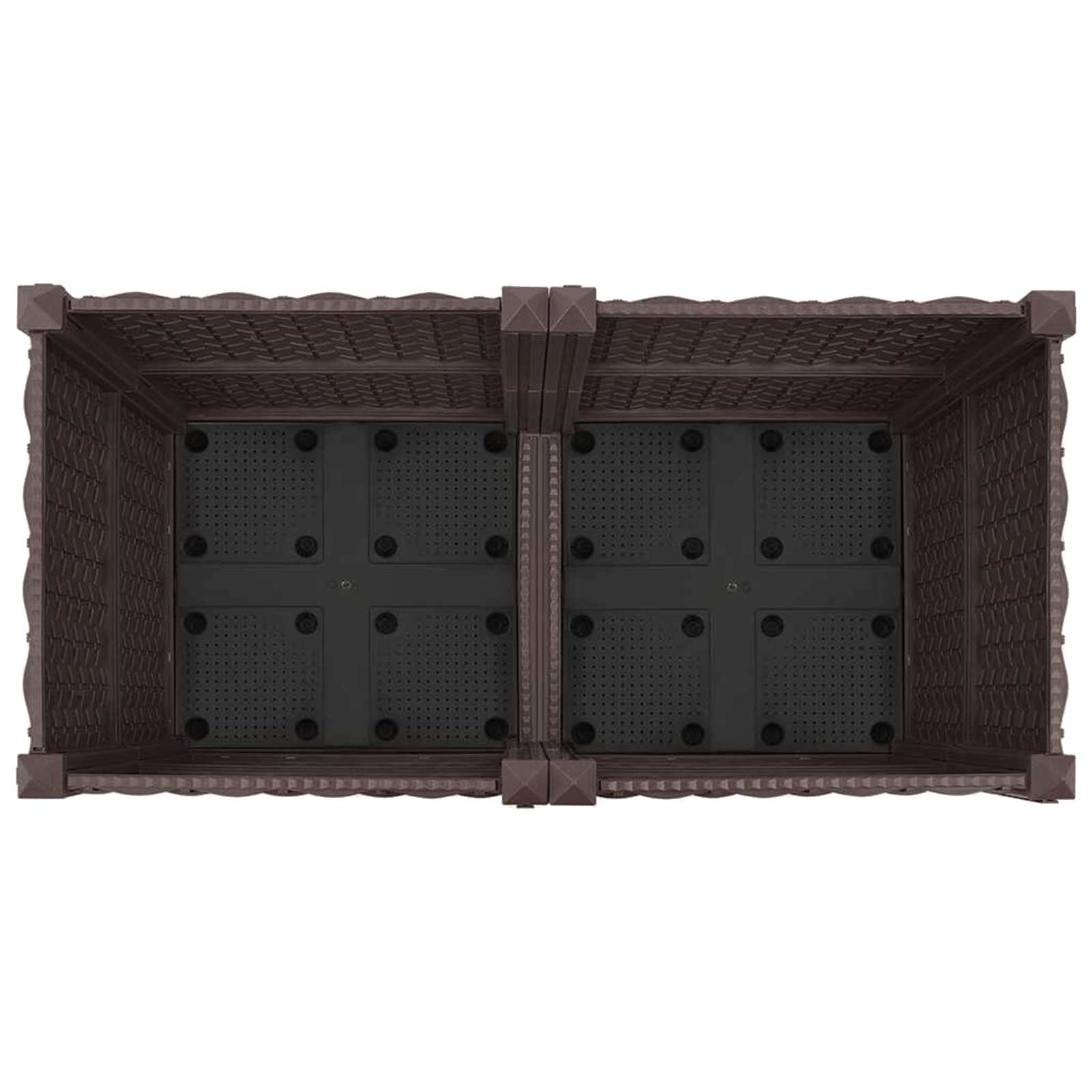 Vaso da Giardino con Ruote Marrone 80 x 40 x 44 cm PP