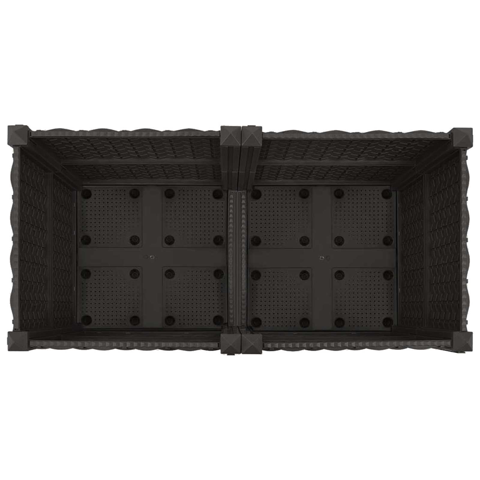 Vaso da Giardino con Ruote Nero 80 x 40 x 44 cm PP