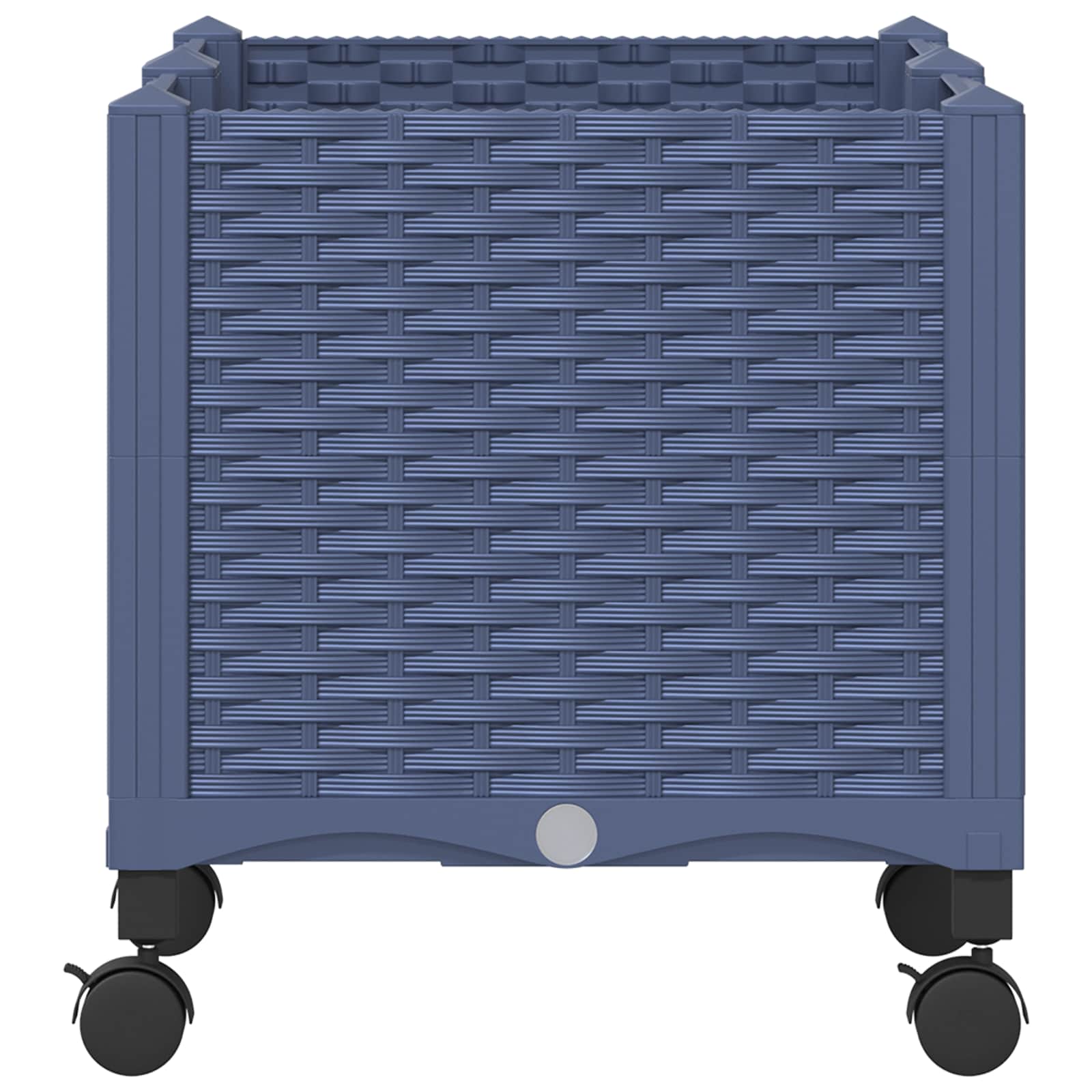 Vaso da Giardino con Ruote Blu Grigio 80 x 40 x 48 cm PP