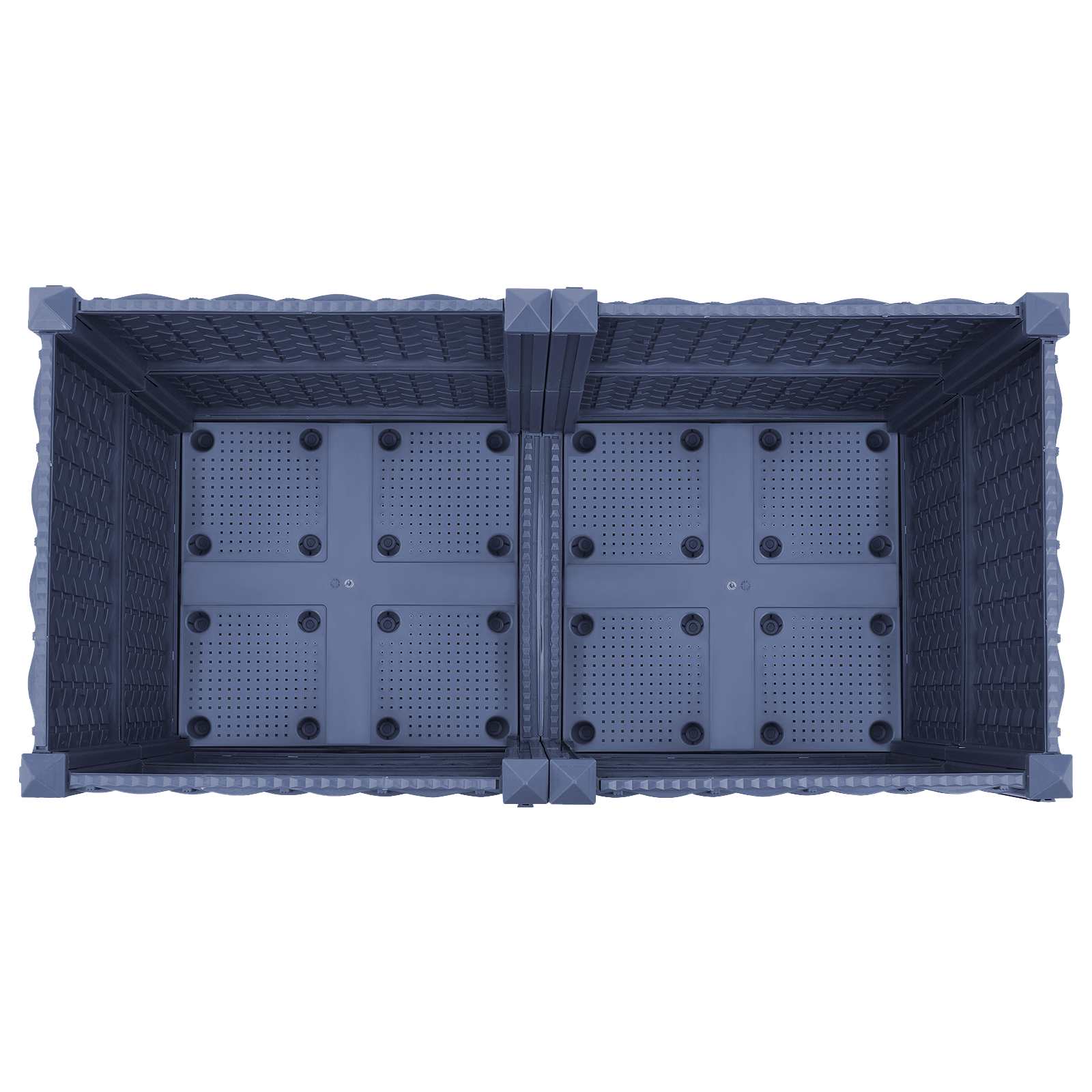 Vaso da Giardino con Ruote Blu Grigio 80 x 40 x 48 cm PP