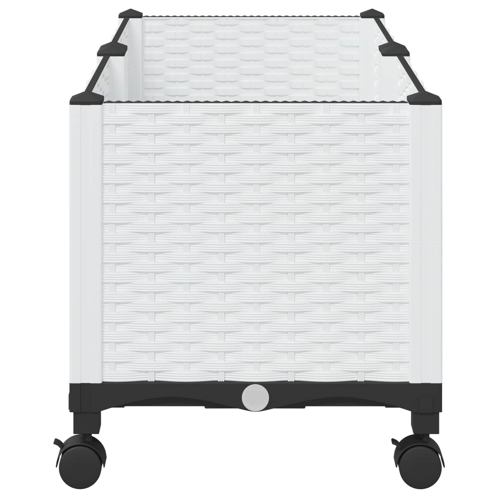 Vaso da Giardino con Ruote Bianco 80 x 40 x 48 cm PP