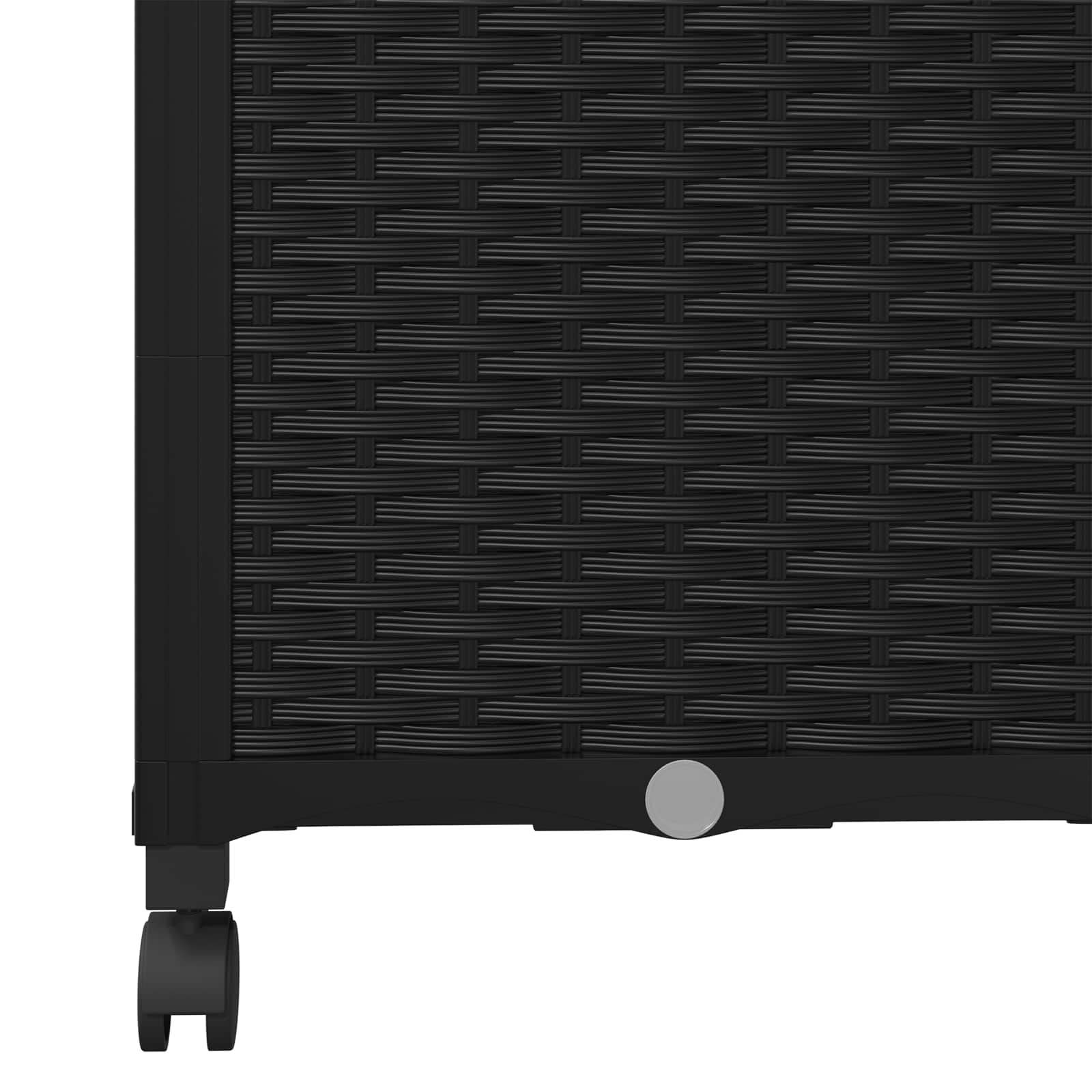 Vaso da giardino con grigliato e ruote Nero 80 x 40 x 146 cm PP