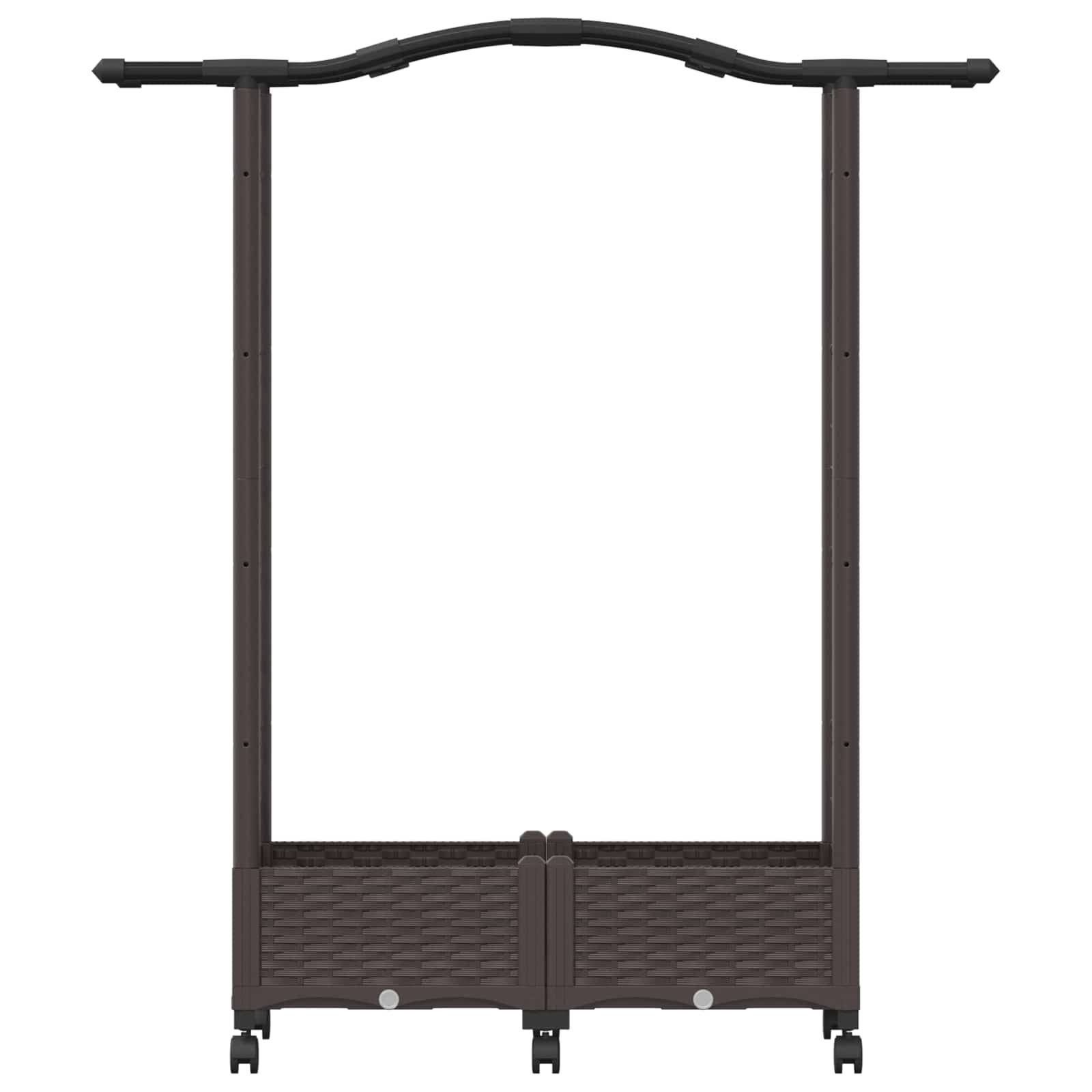 Letto Rialzato con Griglia e Tetto Marrone 124 x 40 x 129 cm PP