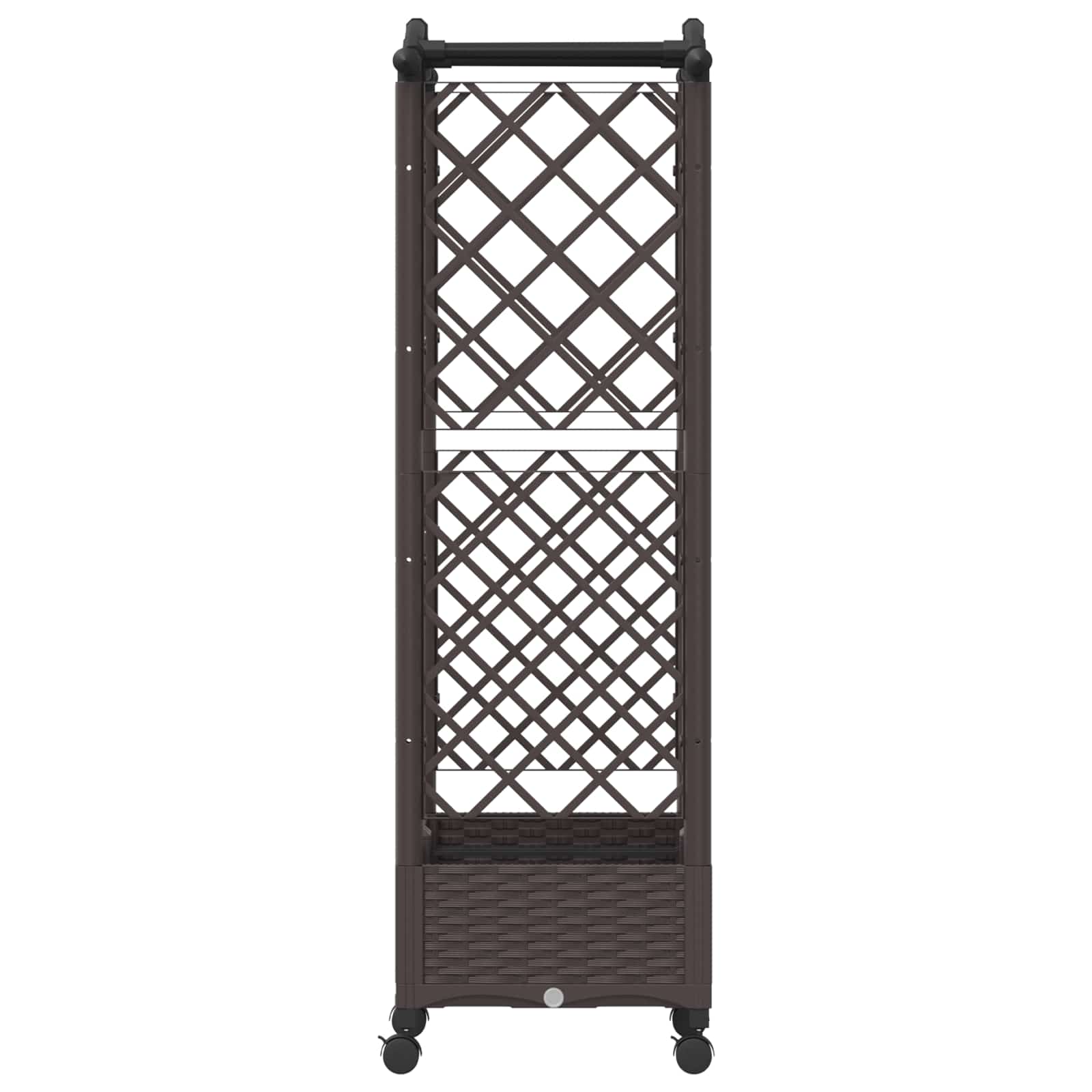 Letto Rialzato con Griglia e Tetto Marrone 124 x 40 x 129 cm PP
