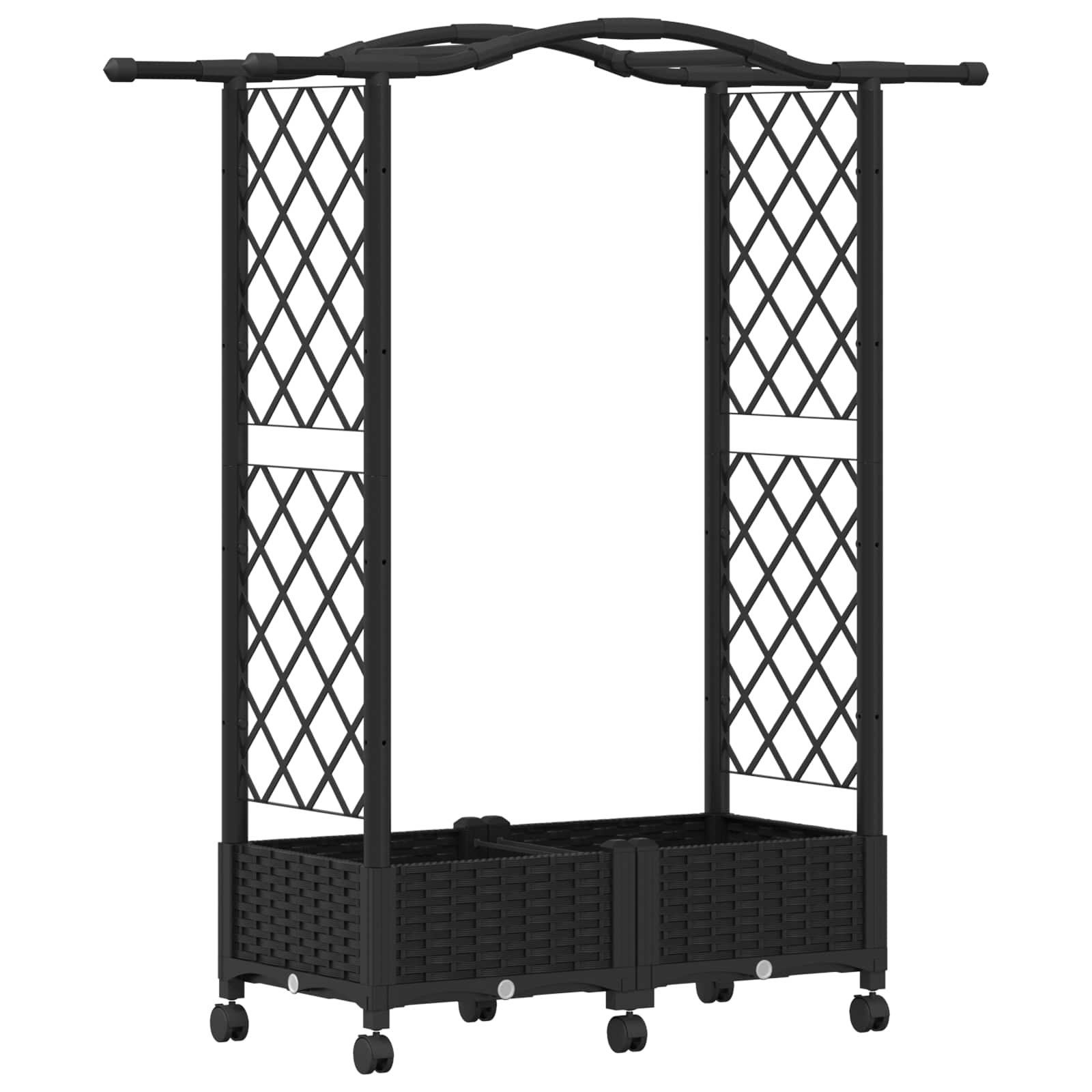 Letto Rialzato con Griglia e Tetto Nero 124 x 40 x 129 cm PP