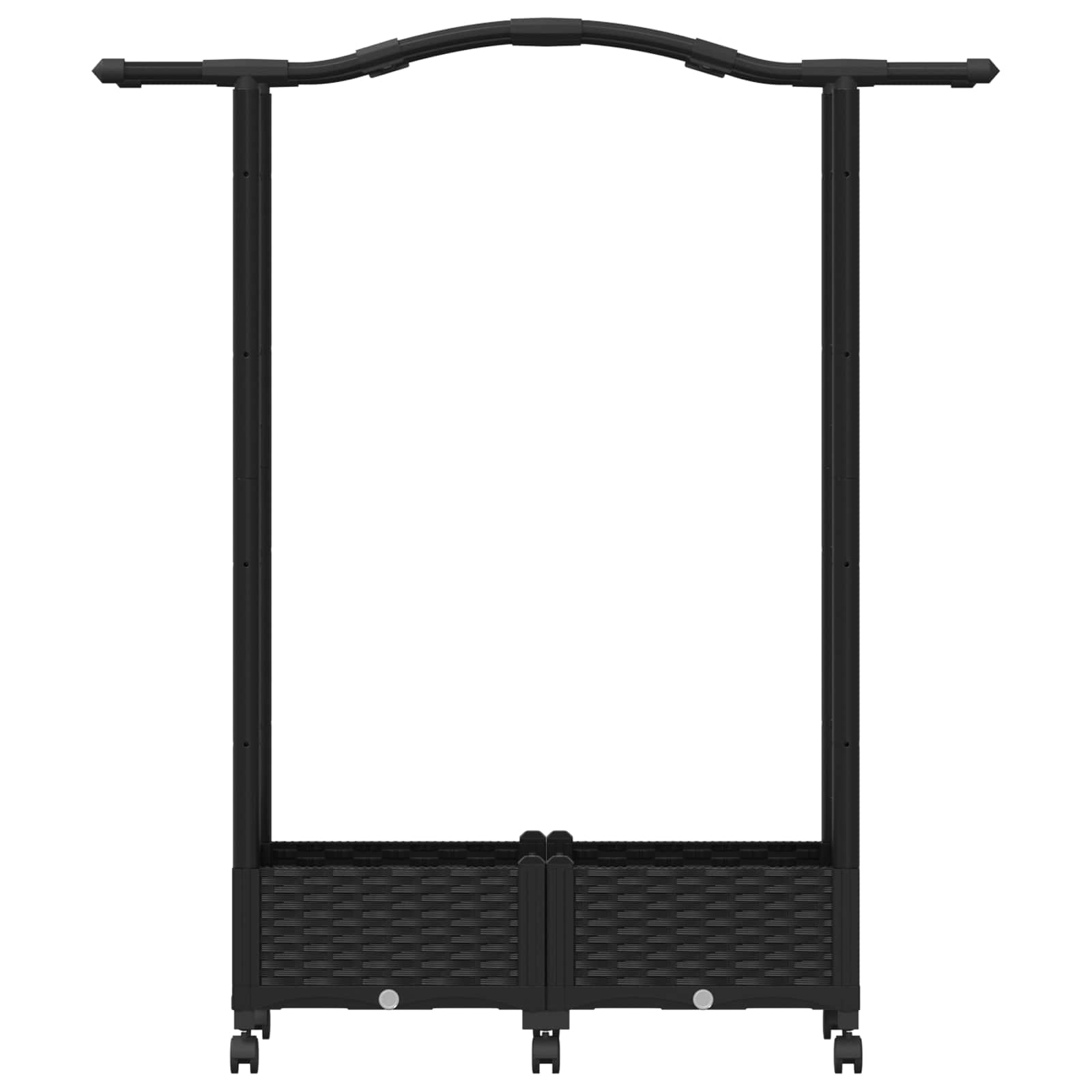 Letto Rialzato con Griglia e Tetto Nero 124 x 40 x 129 cm PP