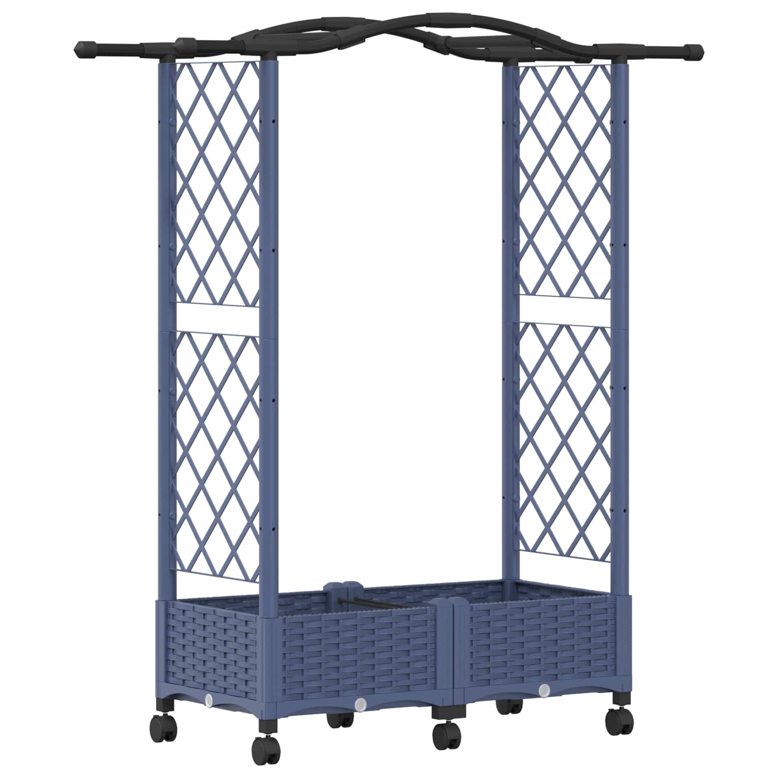 Letto Rialzato con Griglia e Tetto Grigio 124 x 40 x 129 cm PP