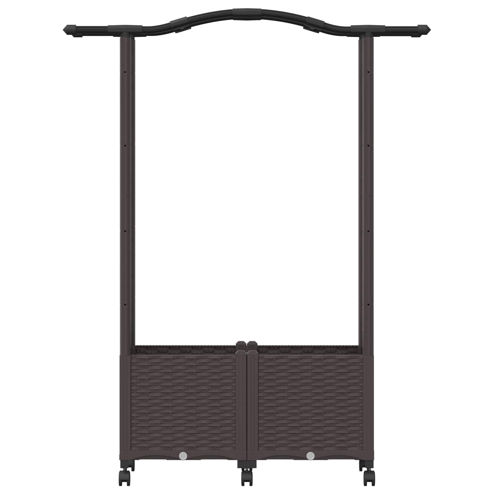 Letto Rialzato con Griglia e Tetto Marrone 125 x 40 x 144 cm PP