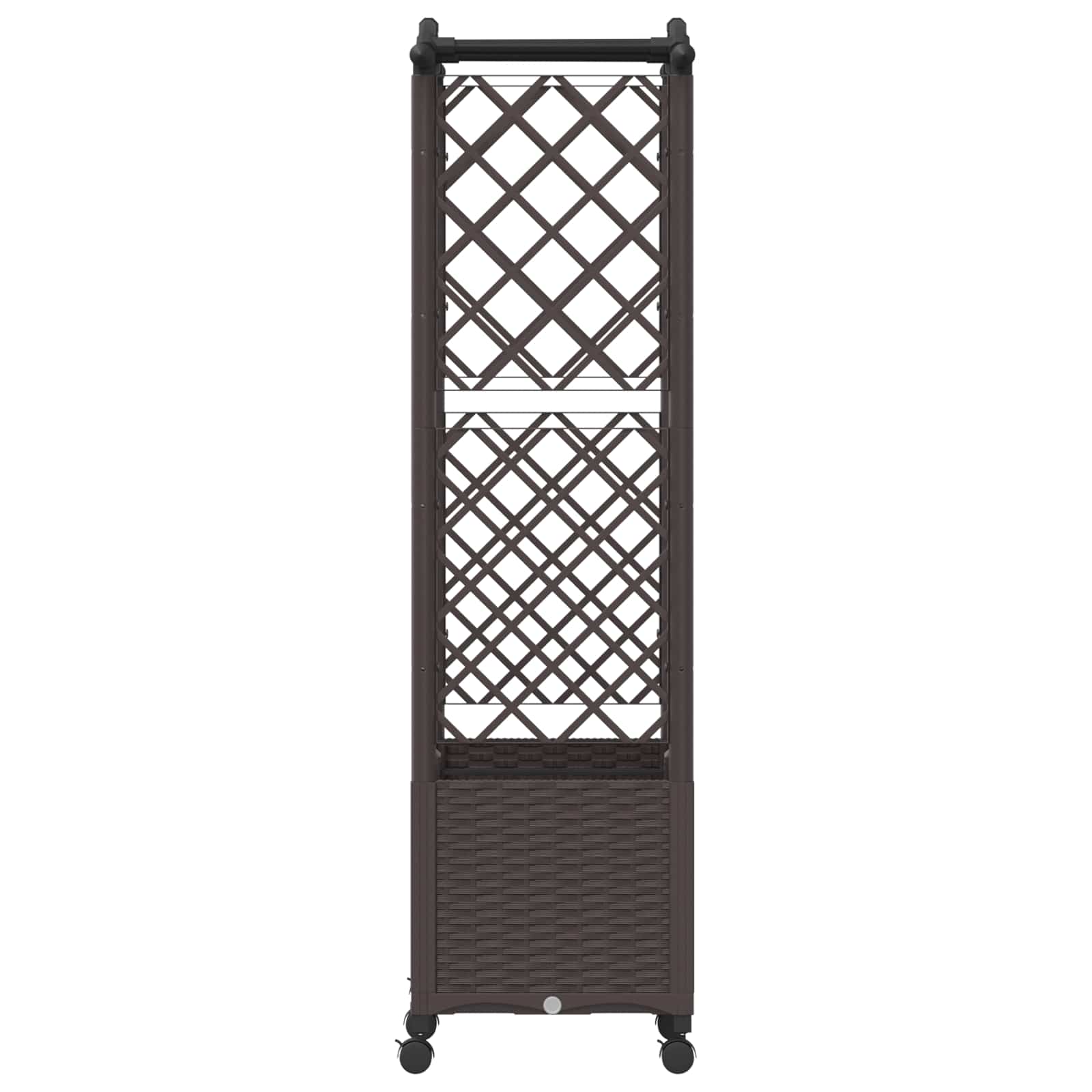 Letto Rialzato con Griglia e Tetto Marrone 125 x 40 x 144 cm PP