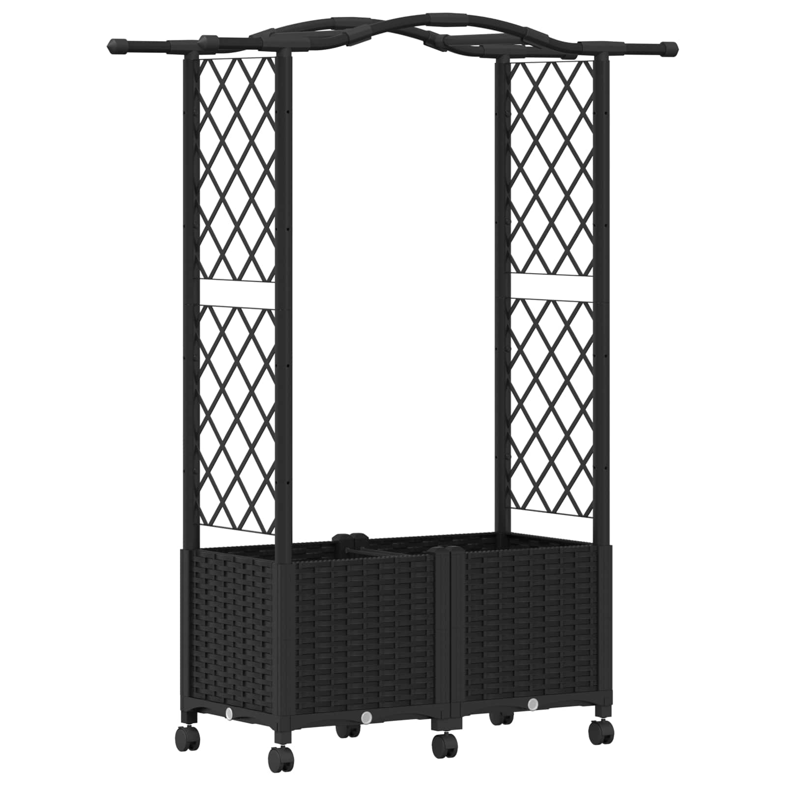 Letto Rialzato con Griglia e Tetto Nero 125 x 40 x 144 cm PP