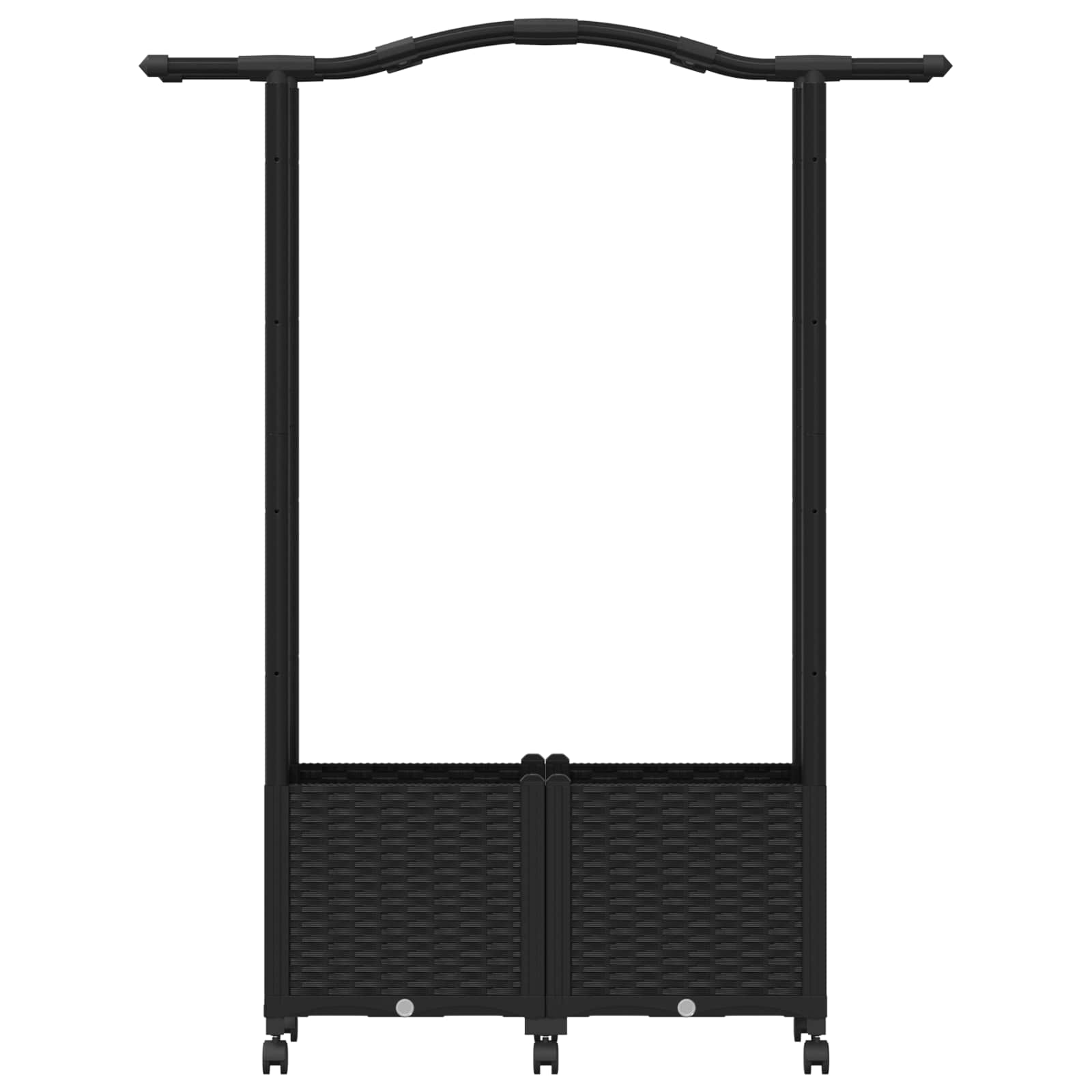 Letto Rialzato con Griglia e Tetto Nero 125 x 40 x 144 cm PP