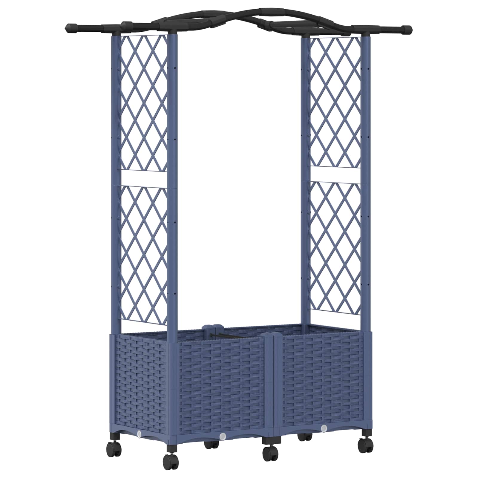 Letto Rialzato con Griglia e Tetto Grigio 125 x 40 x 144 cm PP