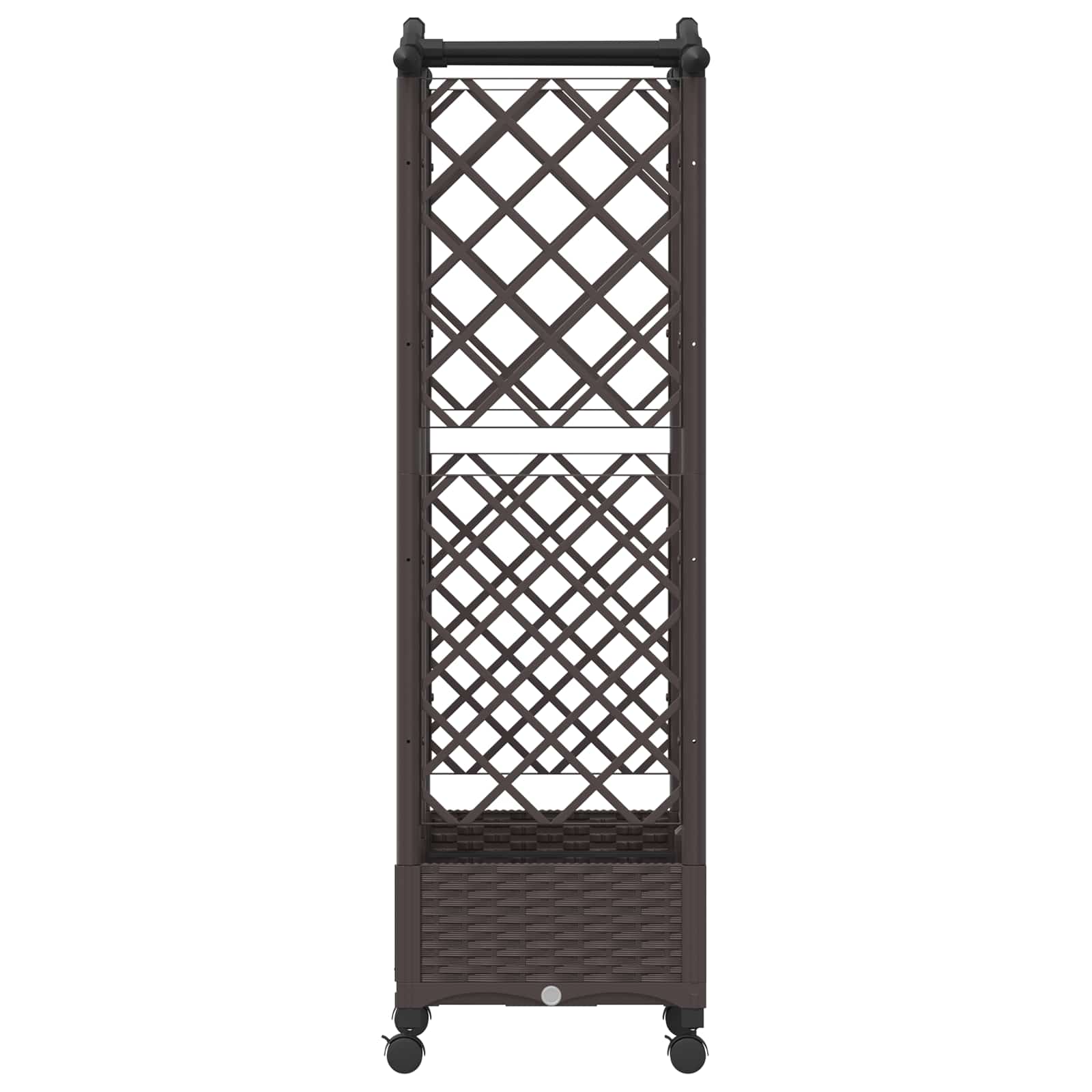 Letto Rialzato con Griglia e Tetto Marrone 124 x 40 x 129 cm PP