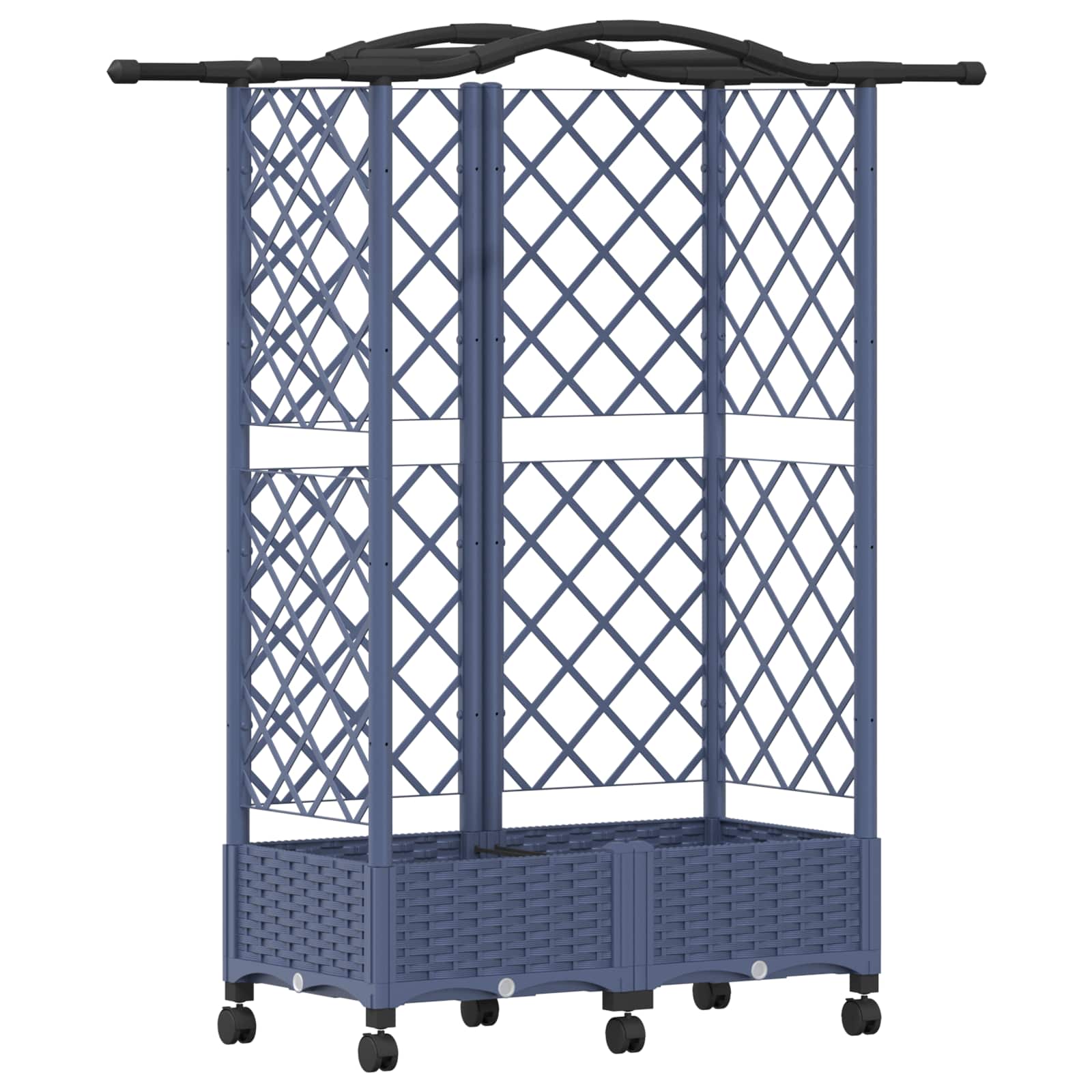 Letto Rialzato con Griglia e Tetto Grigio 124 x 40 x 129 cm PP