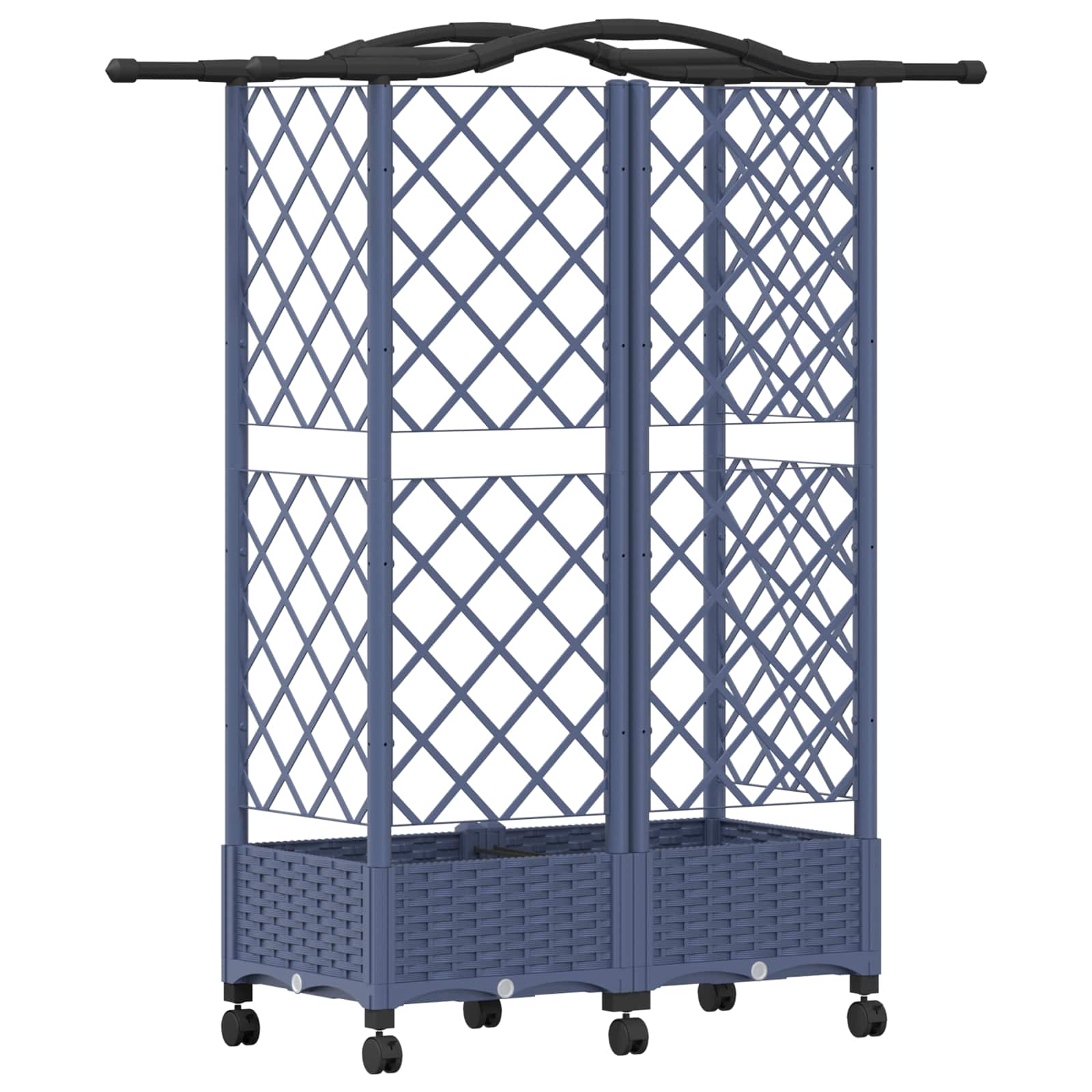Letto Rialzato con Griglia e Tetto Grigio 124 x 40 x 129 cm PP
