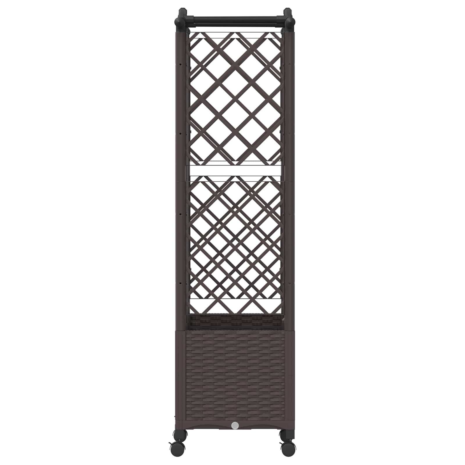 Letto Rialzato con Griglia e Tetto Marrone 122 x 40 x 144 cm PP