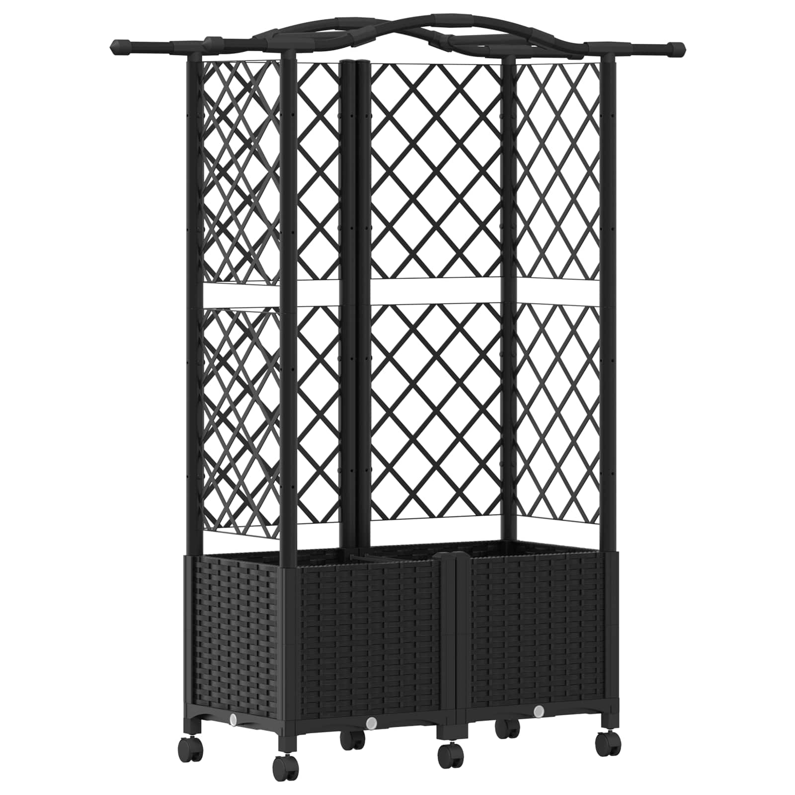 Letto Rialzato con Griglia e Tetto Nero 122 x 40 x 144 cm PP