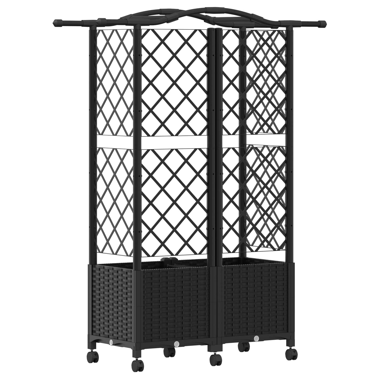 Letto Rialzato con Griglia e Tetto Nero 122 x 40 x 144 cm PP