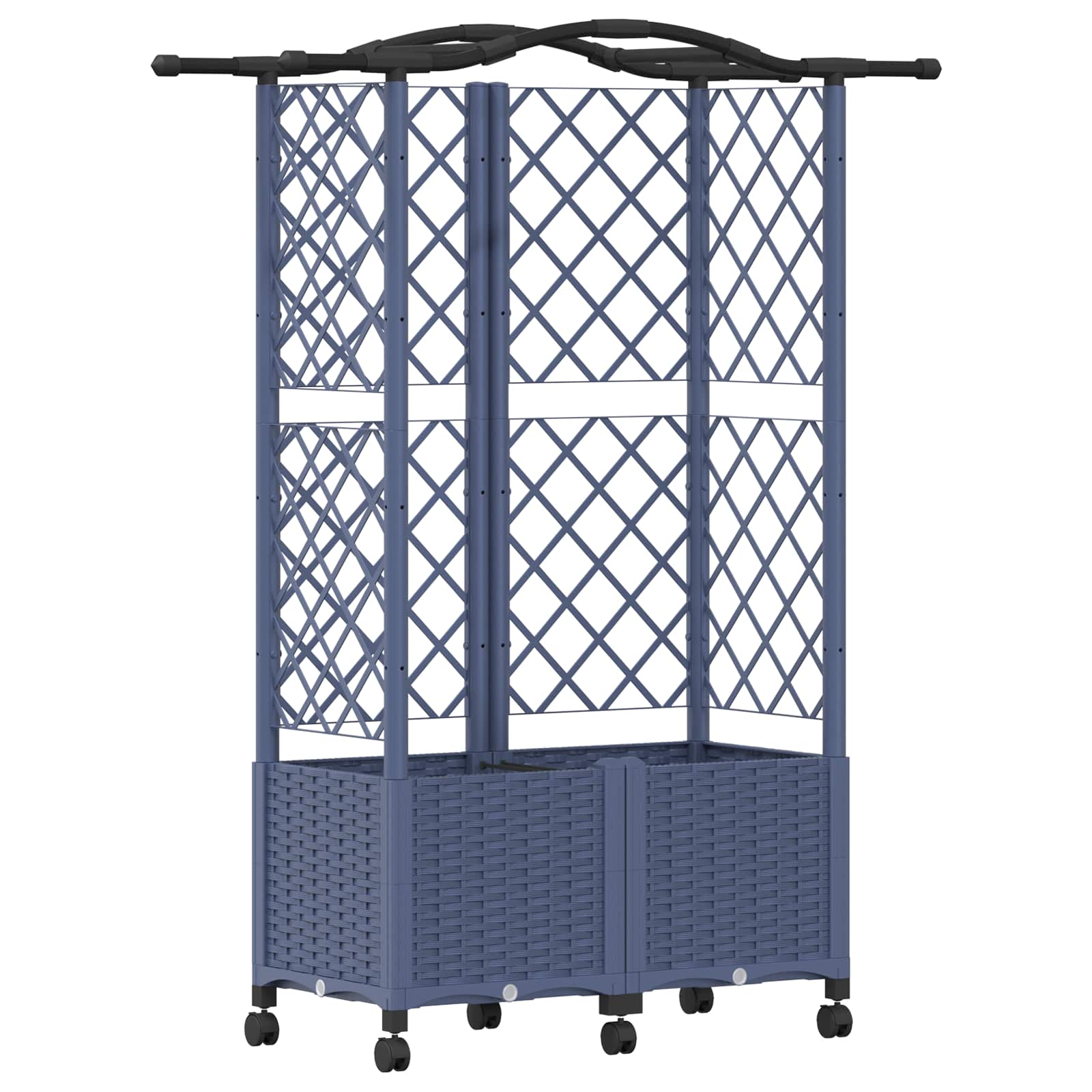 Letto Rialzato con Griglia e Tetto Grigio 122 x 40 x 144 cm PP