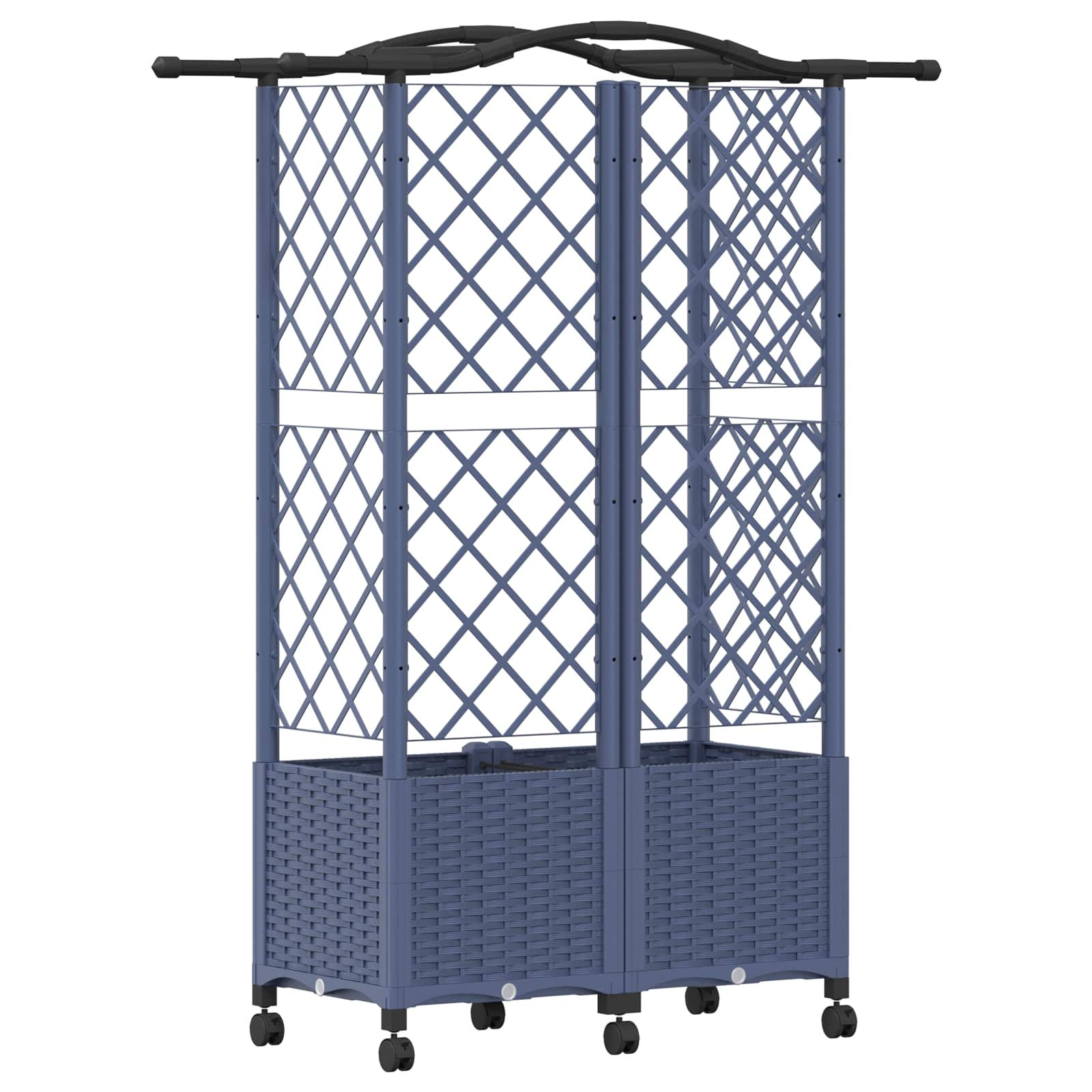 Letto Rialzato con Griglia e Tetto Grigio 122 x 40 x 144 cm PP