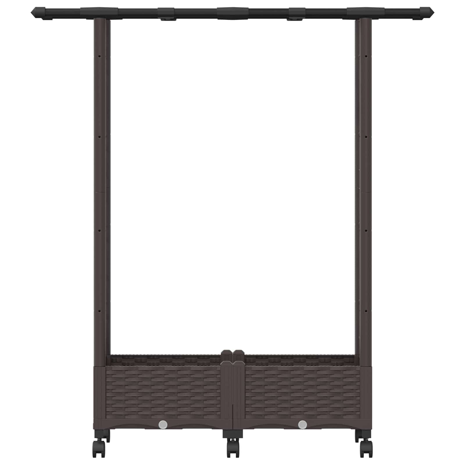 Letto Rialzato con Griglia e Tetto Marrone 122,5 x 40 x 127 cm