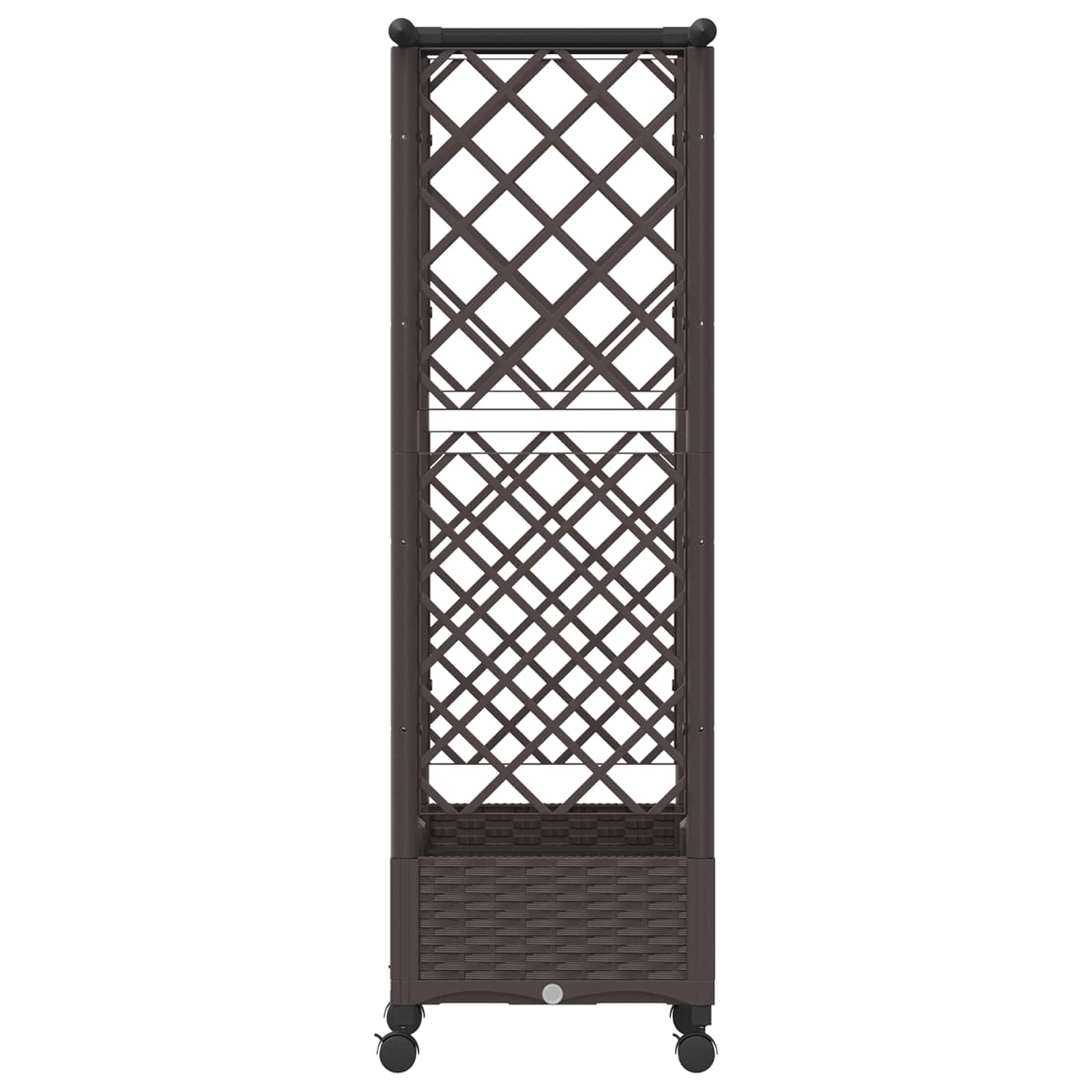 Letto Rialzato con Griglia e Tetto Marrone 122,5 x 40 x 127 cm