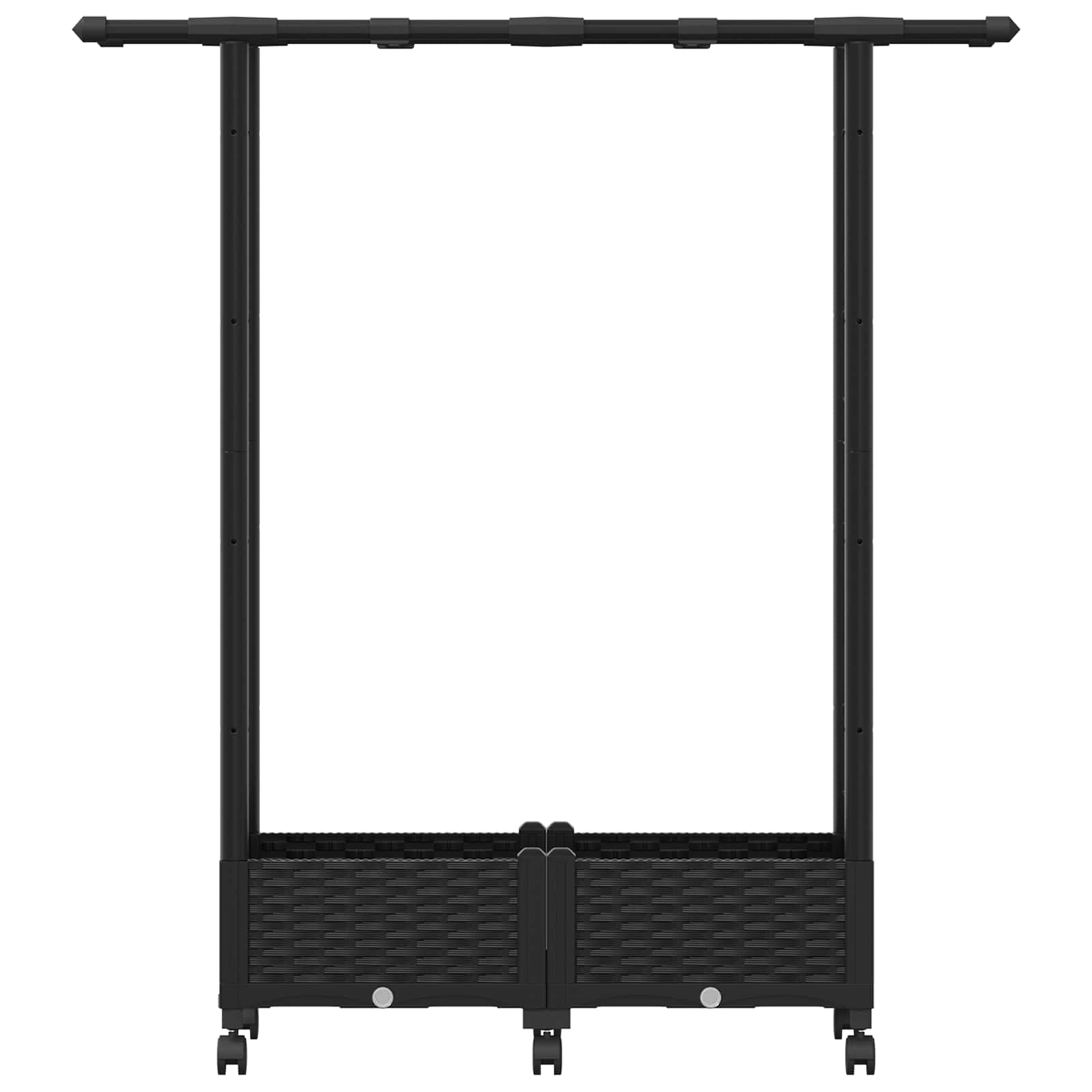 Letto Rialzato con Griglia e Tetto Nero 122,5 x 40 x 127 cm PP