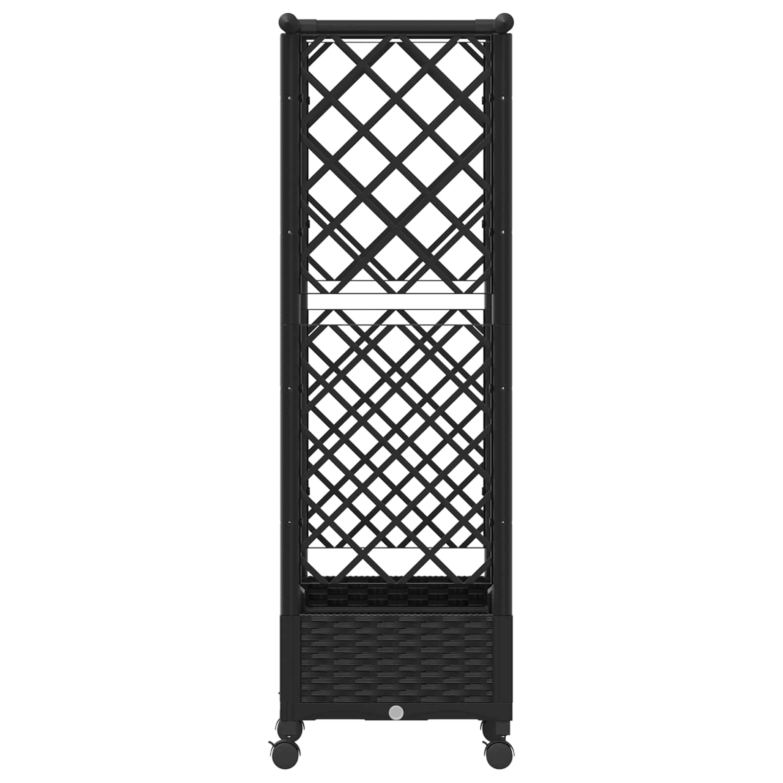 Letto Rialzato con Griglia e Tetto Nero 122,5 x 40 x 127 cm PP