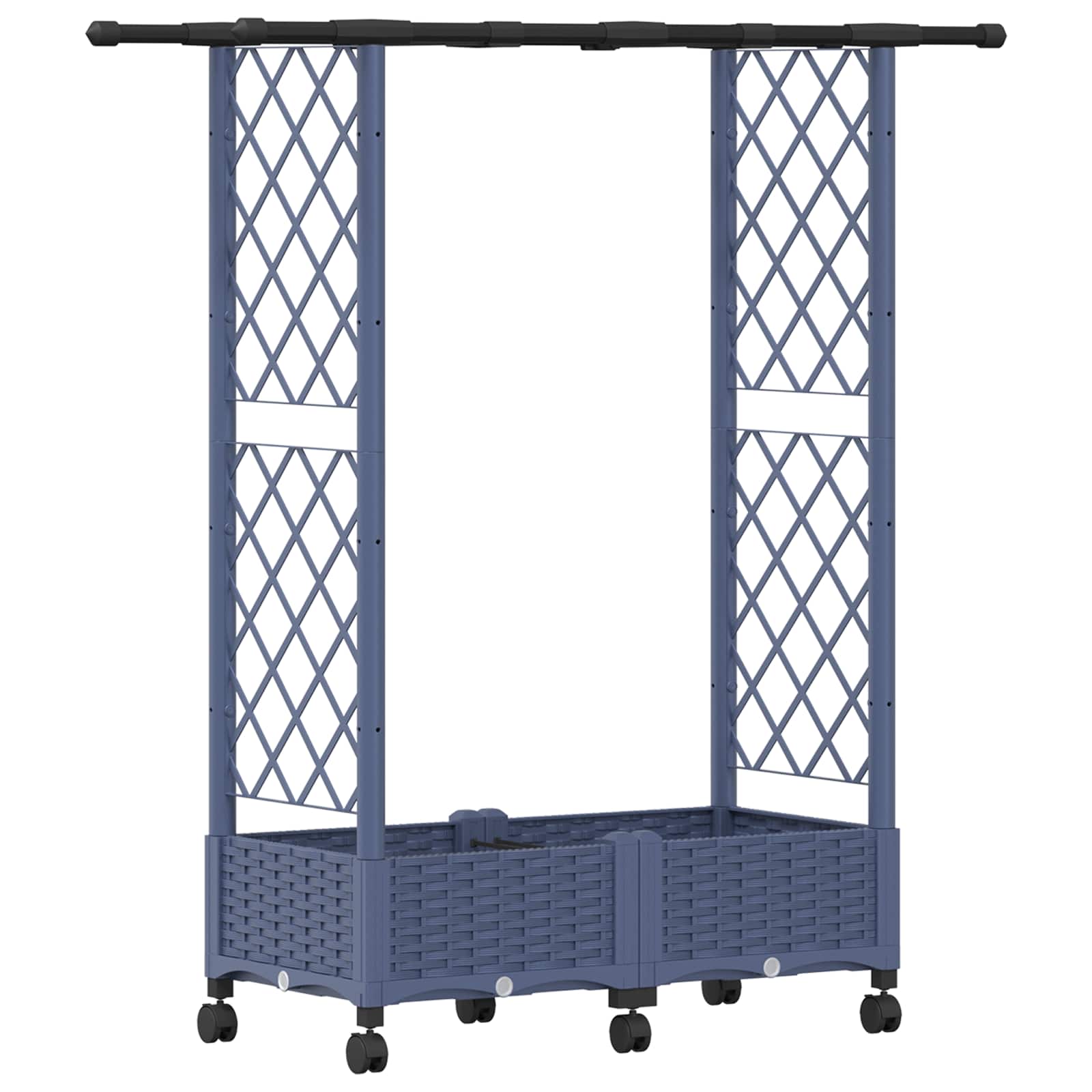Letto Rialzato con Griglia e Tetto Grigio 122,5 x 40 x 127 cm