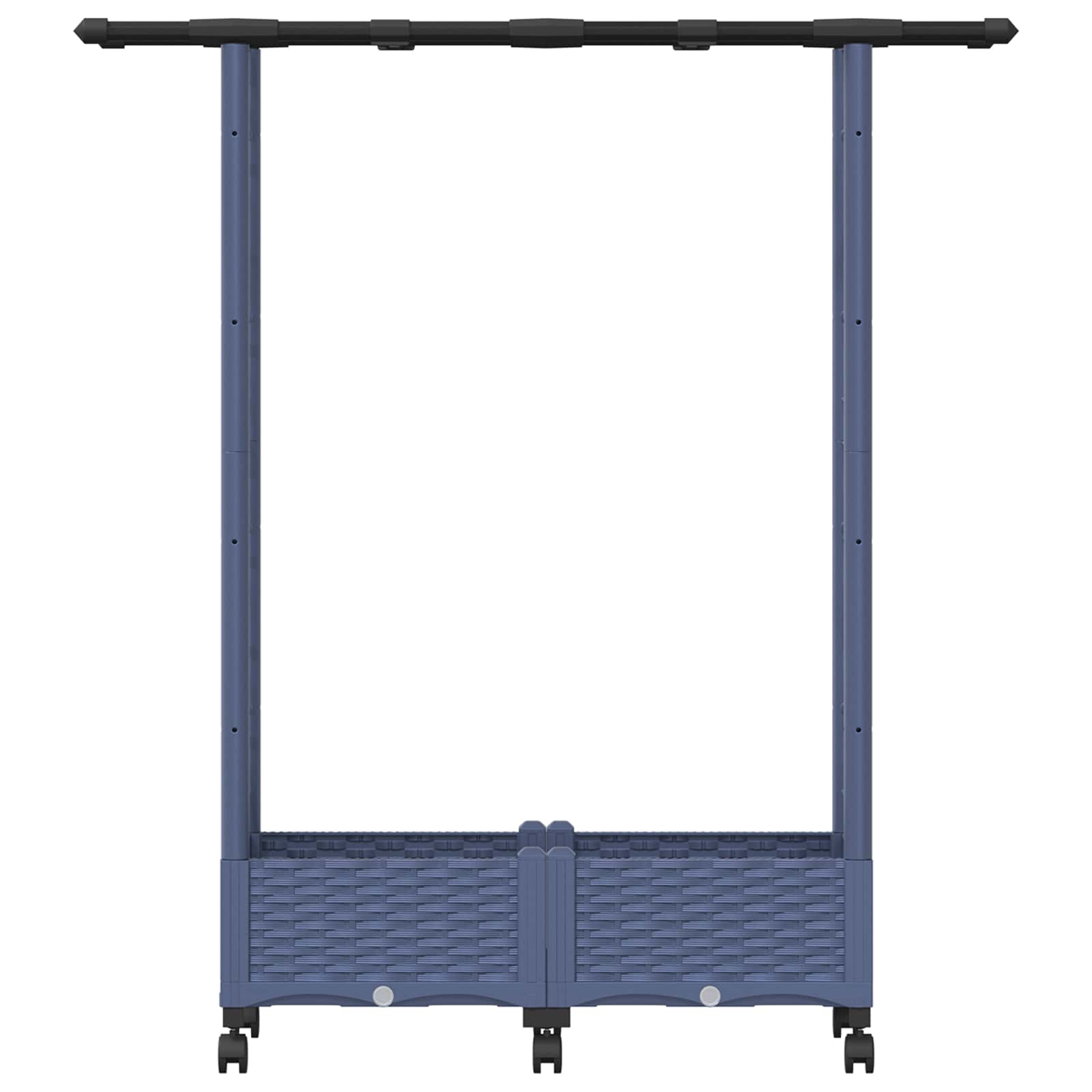 Letto Rialzato con Griglia e Tetto Grigio 122,5 x 40 x 127 cm