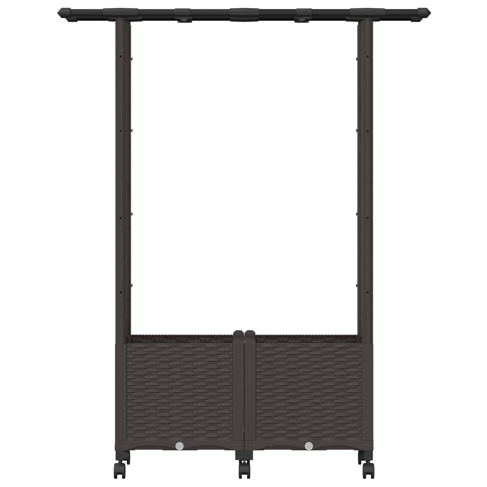 Letto Rialzato con Griglia e Tetto Marrone 124,5 x 40 x 142 cm