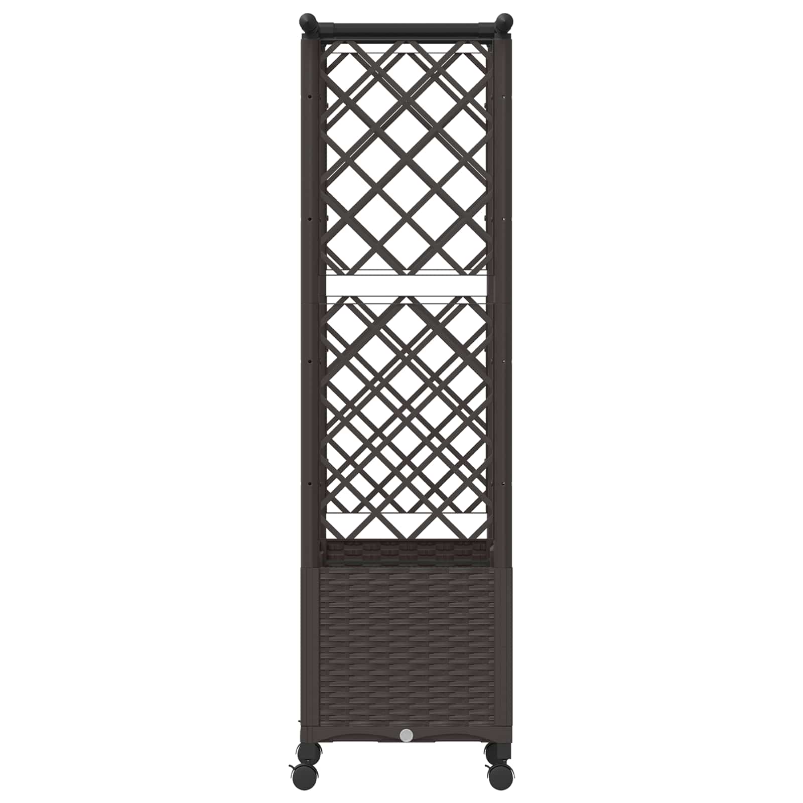 Letto Rialzato con Griglia e Tetto Marrone 124,5 x 40 x 142 cm