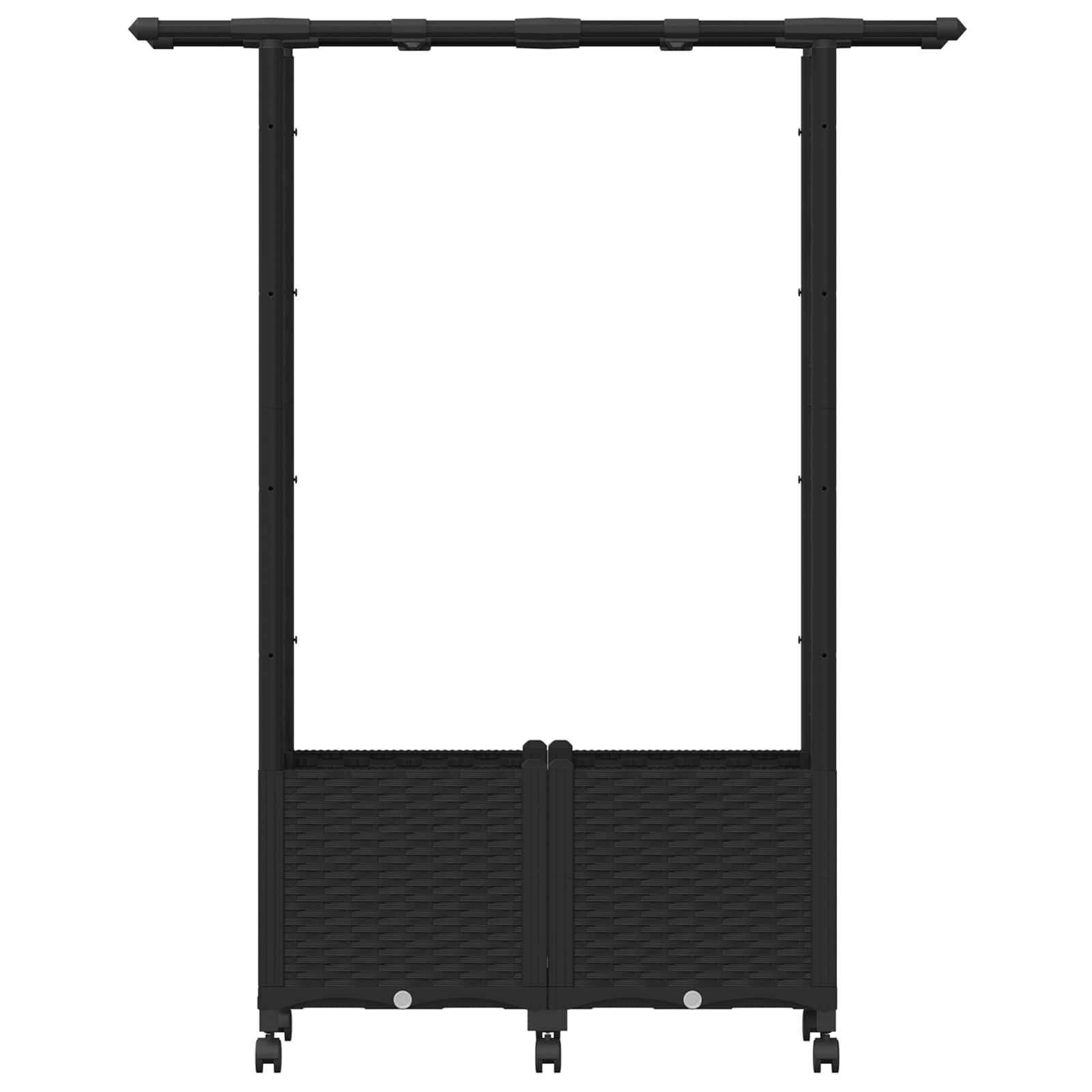 Letto Rialzato con Griglia e Tetto Nero 124,5 x 40 x 142 cm PP