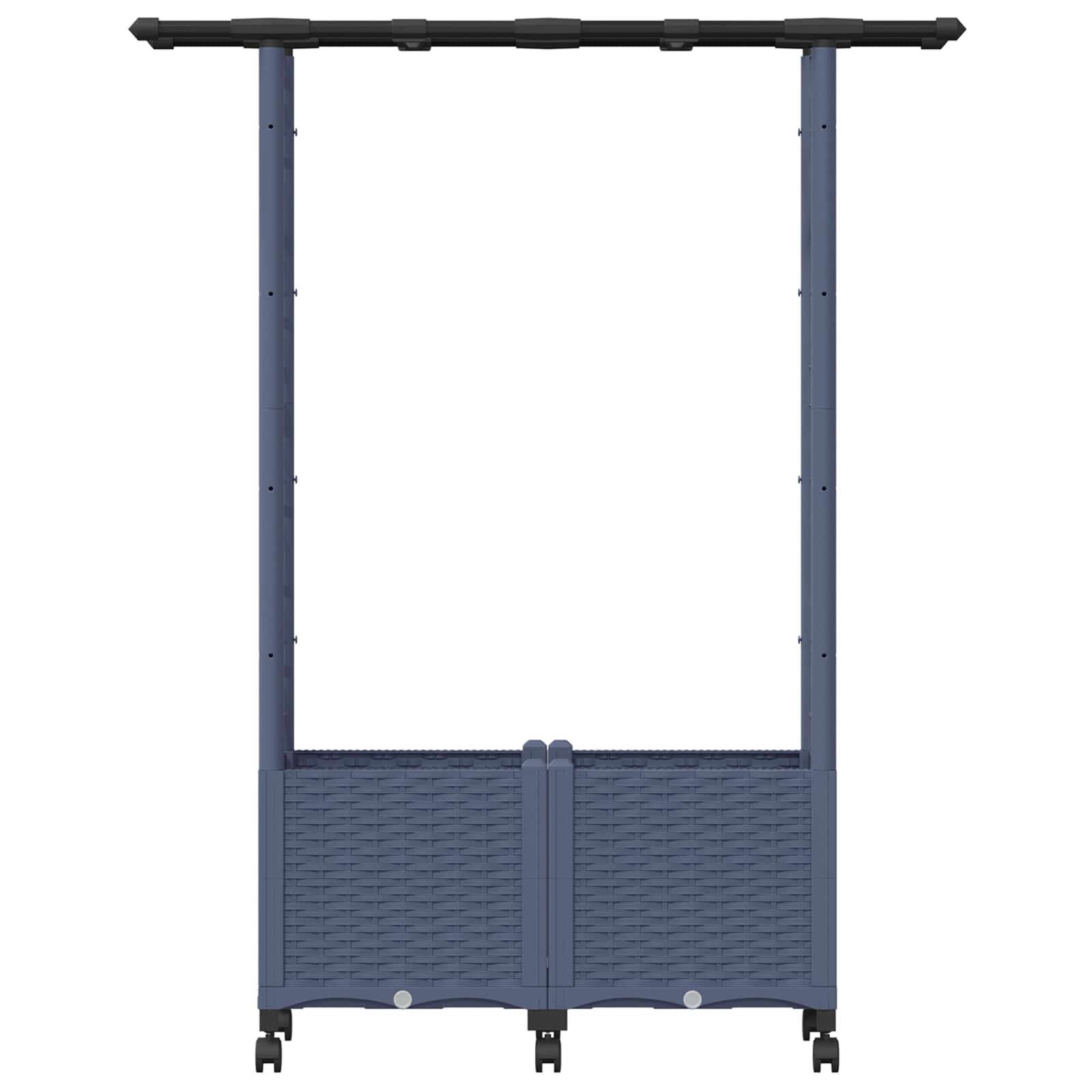 Letto Rialzato con Griglia e Tetto Grigio 124,5 x 40 x 142 cm