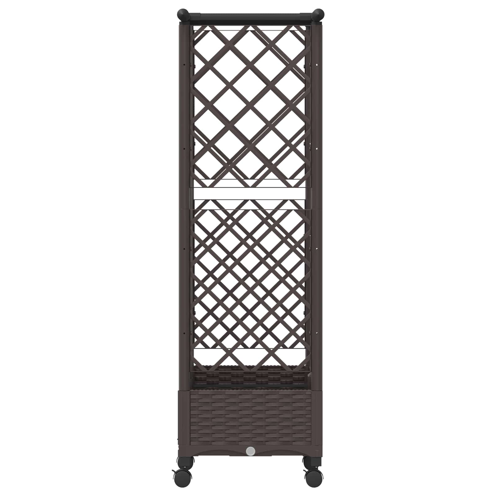 Letto Rialzato con Griglia e Tetto Marrone 124 x 40 x 127 cm PP