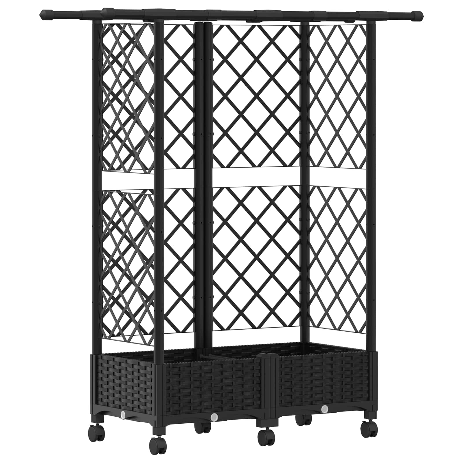 Letto Rialzato con Griglia e Tetto Nero 124 x 40 x 127 cm PP