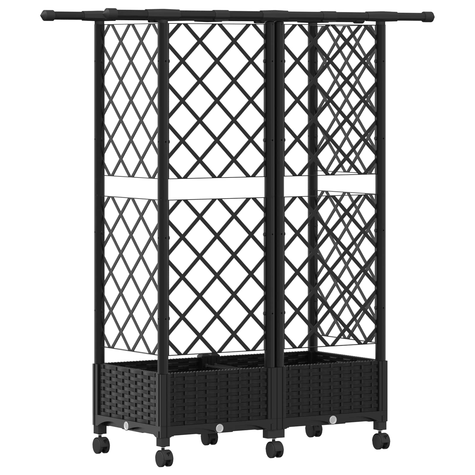 Letto Rialzato con Griglia e Tetto Nero 124 x 40 x 127 cm PP