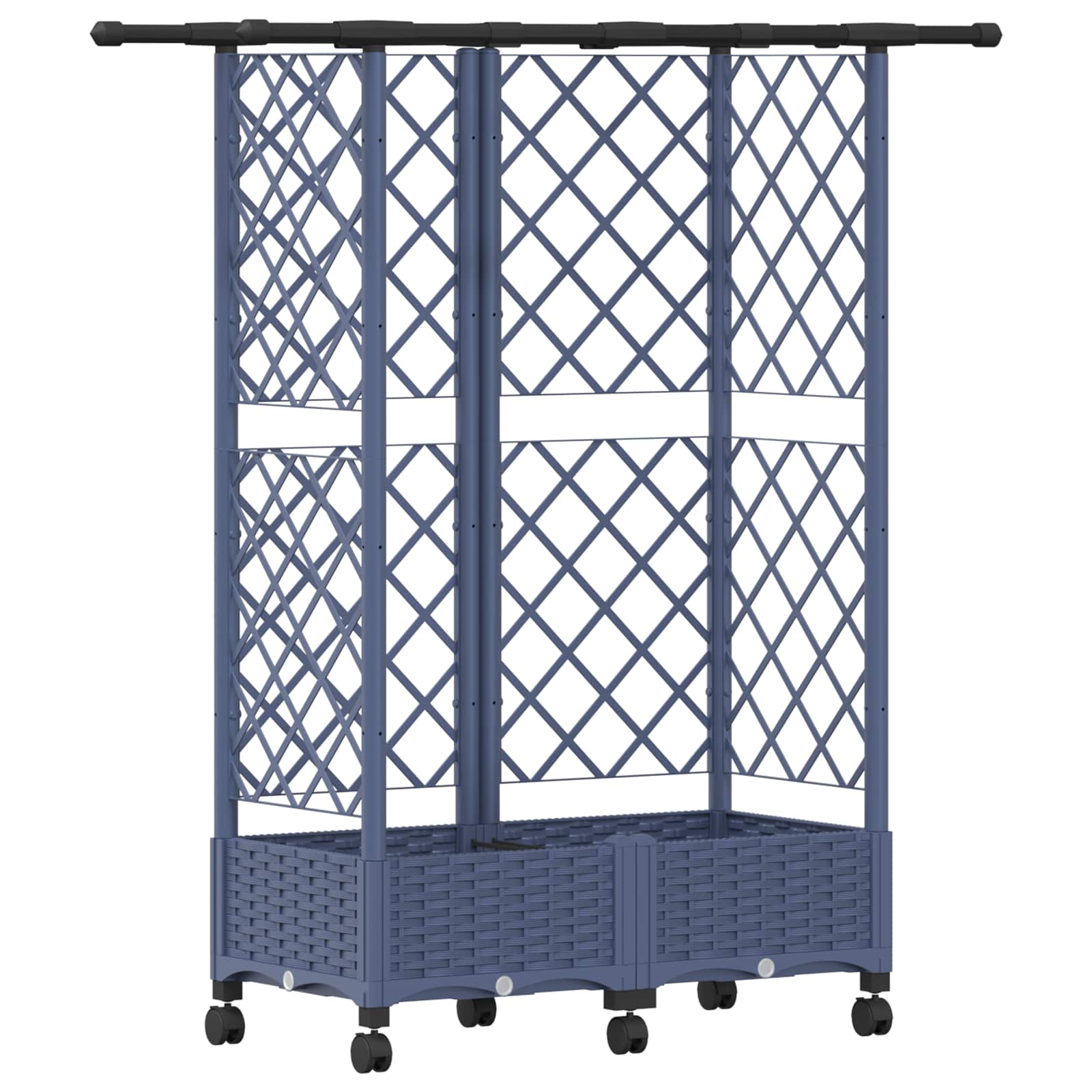 Letto Rialzato con Griglia e Tetto Grigio 124 x 40 x 127 cm PP