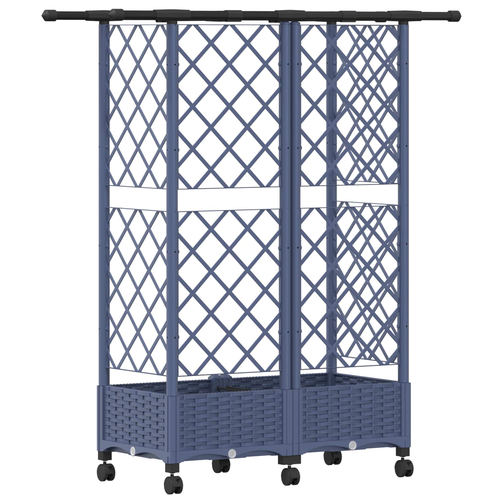 Letto Rialzato con Griglia e Tetto Grigio 124 x 40 x 127 cm PP