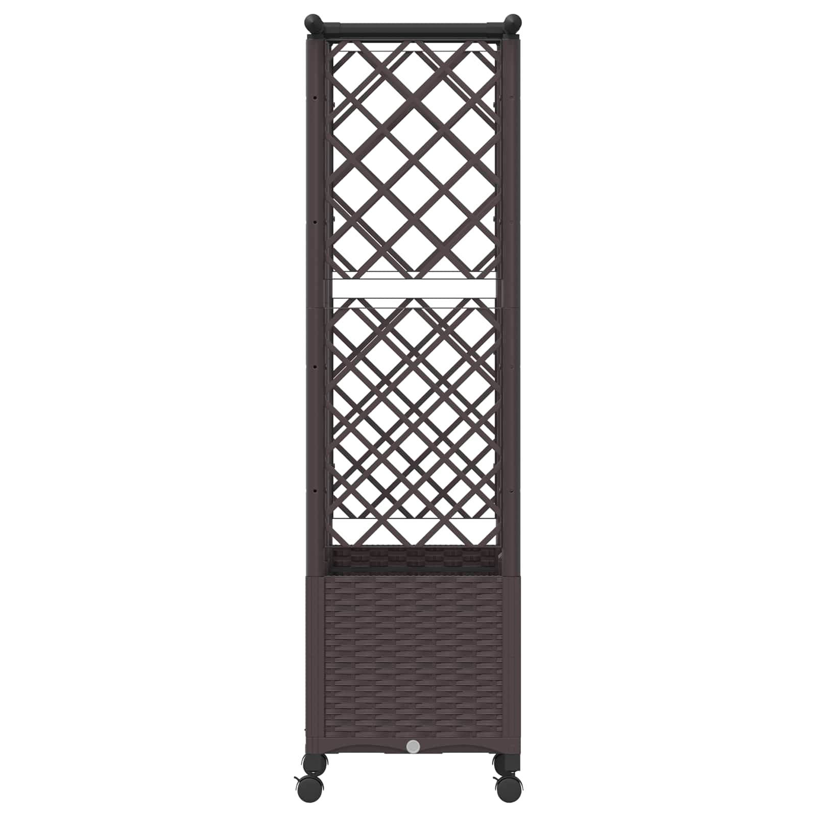 Letto Rialzato con Griglia e Tetto Marrone 124 x 40 x 142 cm PP