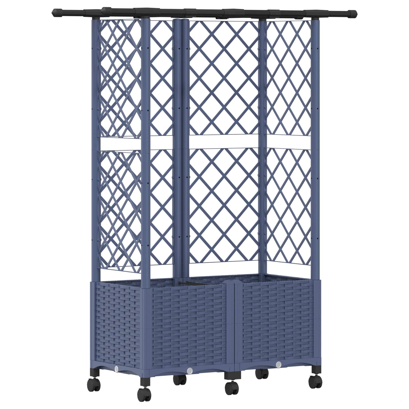 Letto Rialzato con Griglia e Tetto Grigio 124 x 40 x 142 cm PP