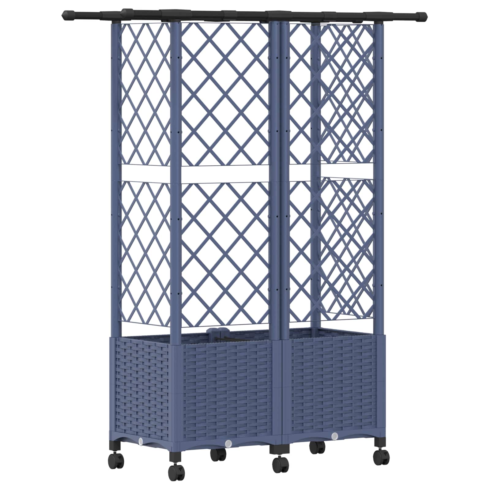 Letto Rialzato con Griglia e Tetto Grigio 124 x 40 x 142 cm PP