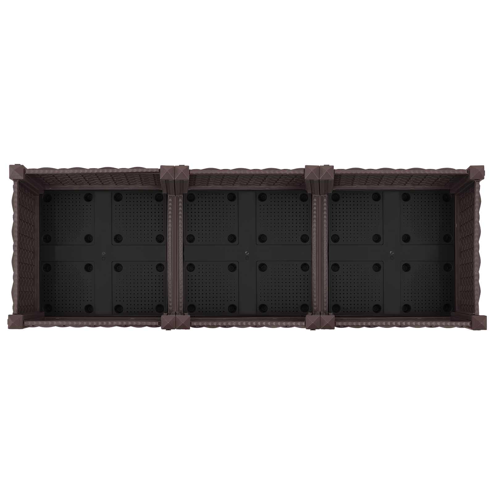 Vaso da Giardino con Ruote Marrone 120 x 40 x 29 cm PP
