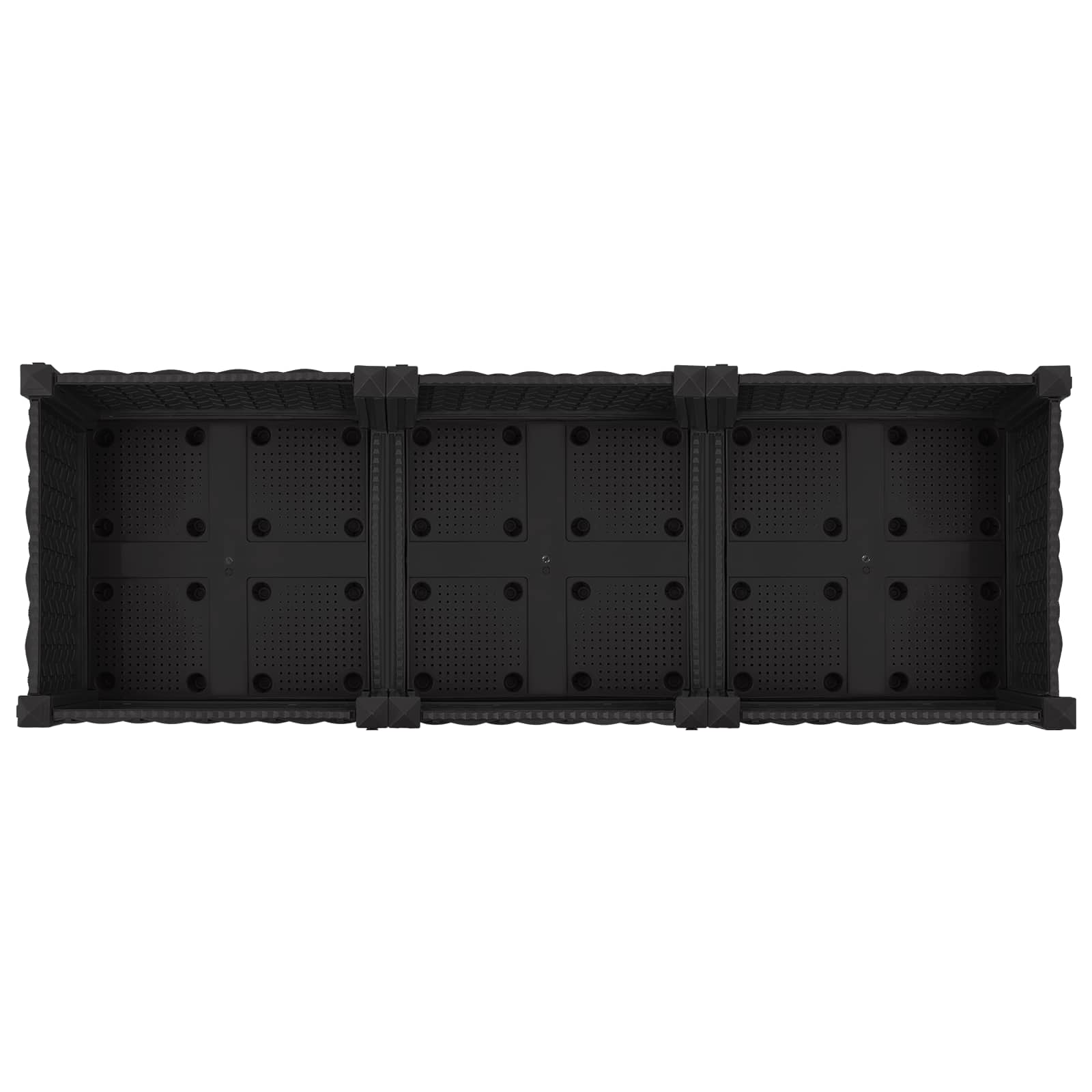 Vaso da Giardino con Ruote Nero 120 x 40 x 29 cm PP